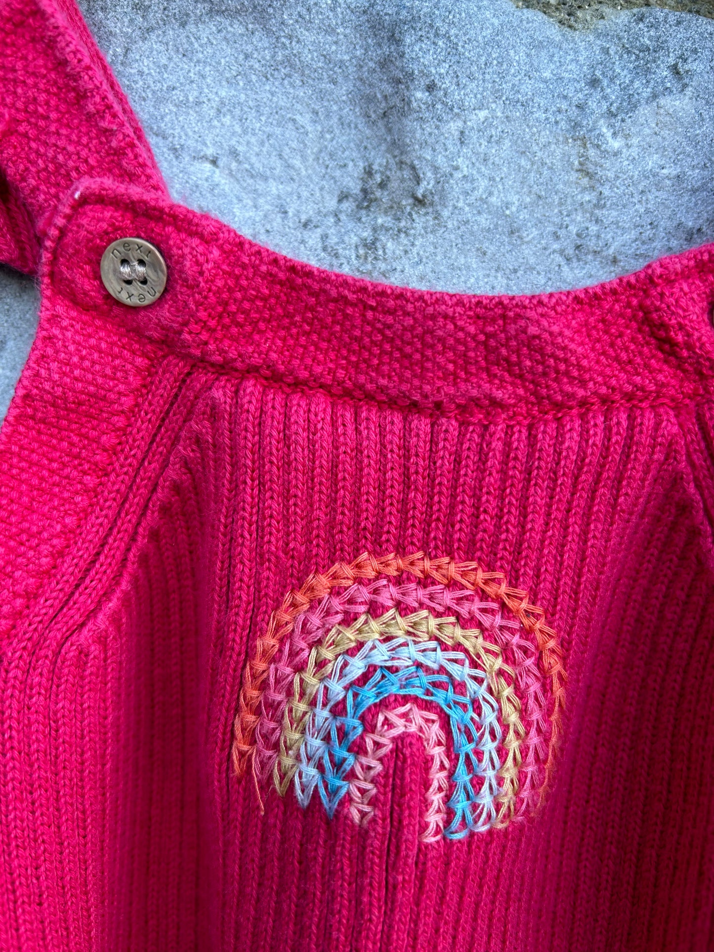 Rainbow pink pinafore 3-6m (62-68cm)