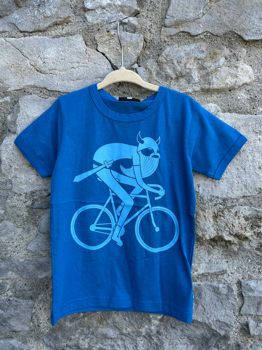 Blue timid biking Viking t-shirt  3-4y (98-104cm)