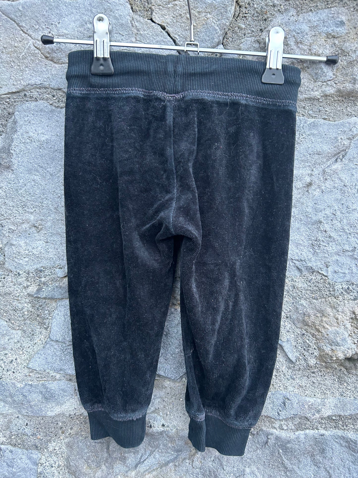 Black velour pants 9-12m (74-80cm)