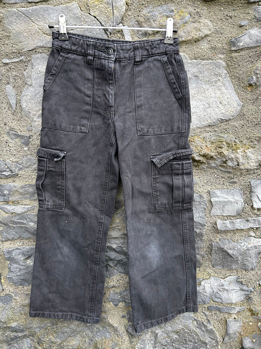 Charcoal cargo jeans  7-8y (122-128cm)