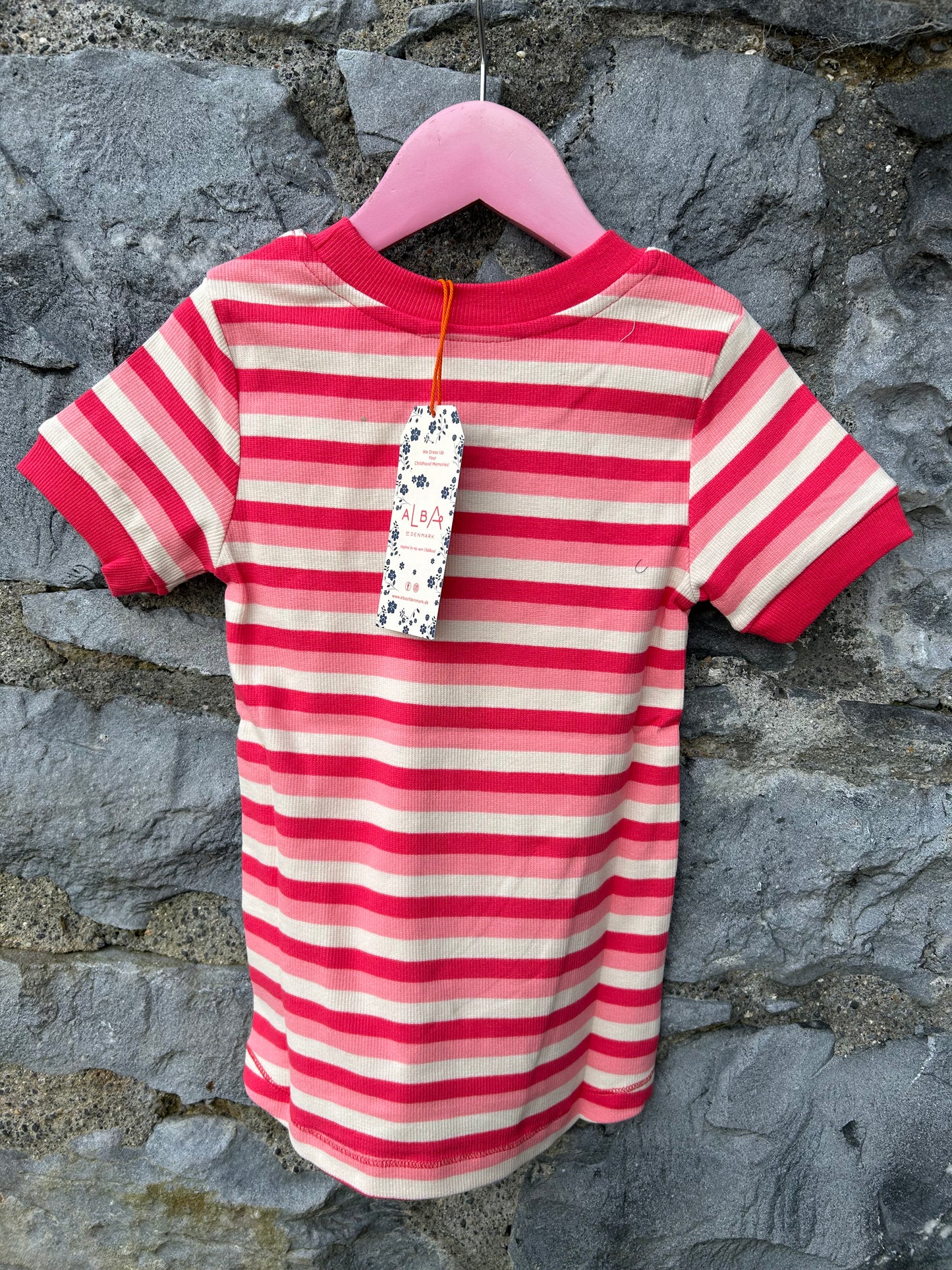 Strawberry ice stripes T-shirt 4y (104cm)