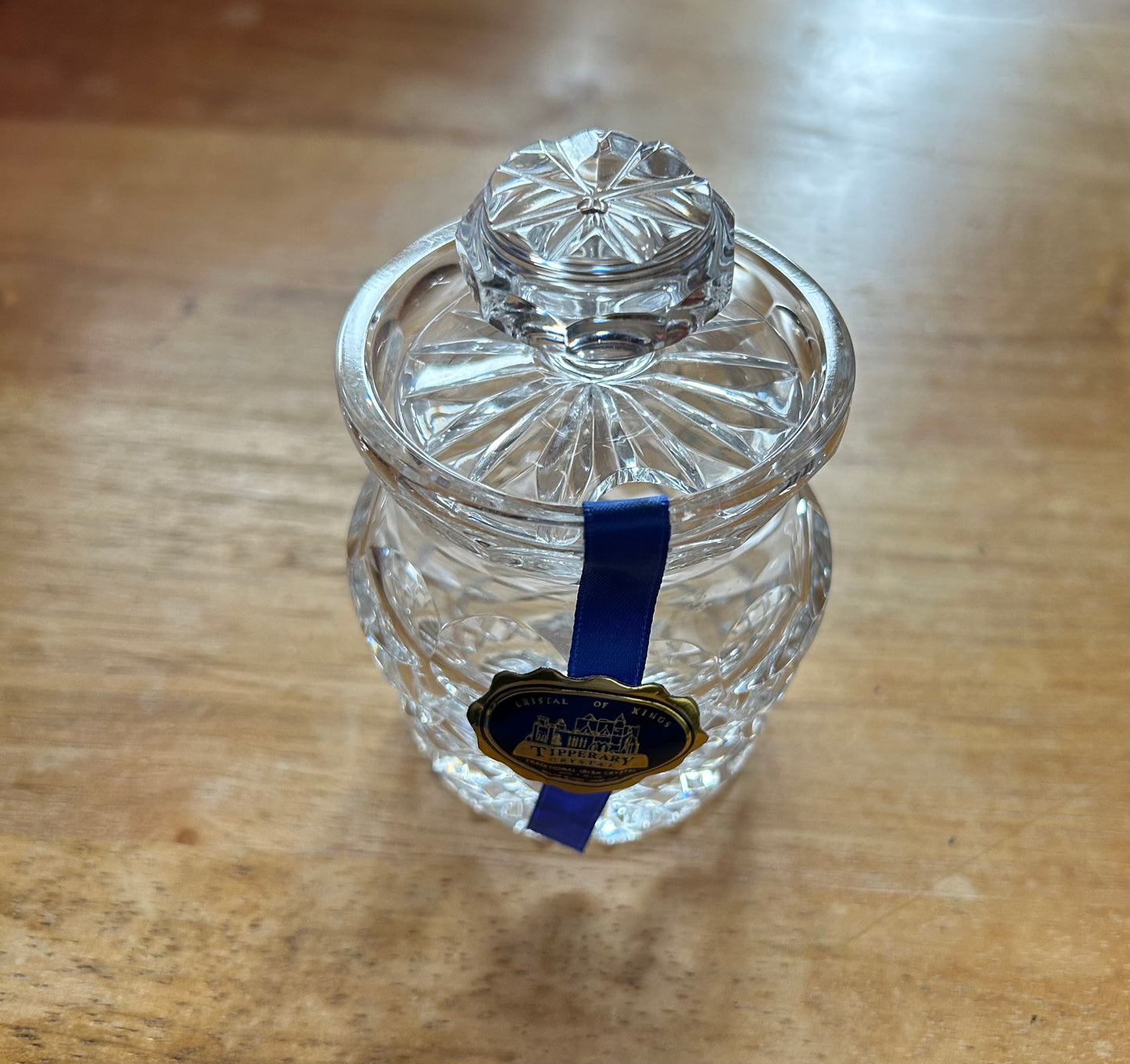 Crystal Glass Lidded Sugar/Condiment Jar