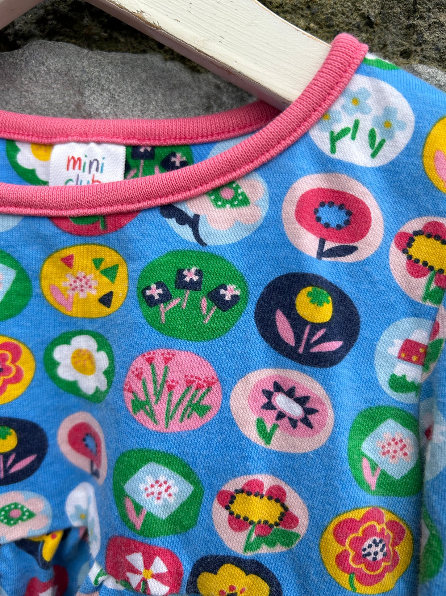 Floral circles blue dress 18-24m (86-92cm)