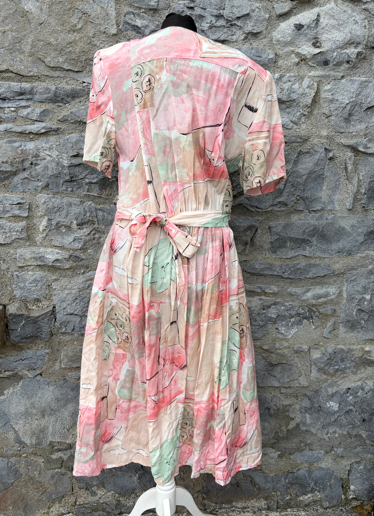 80s pink floral dress uk 12