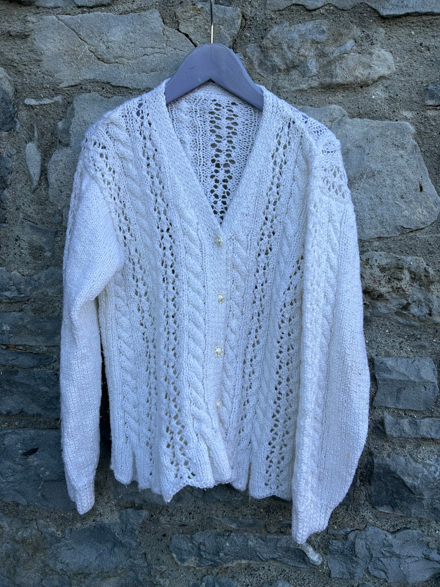White pointelle cardigan 10-11y (140-146cm)