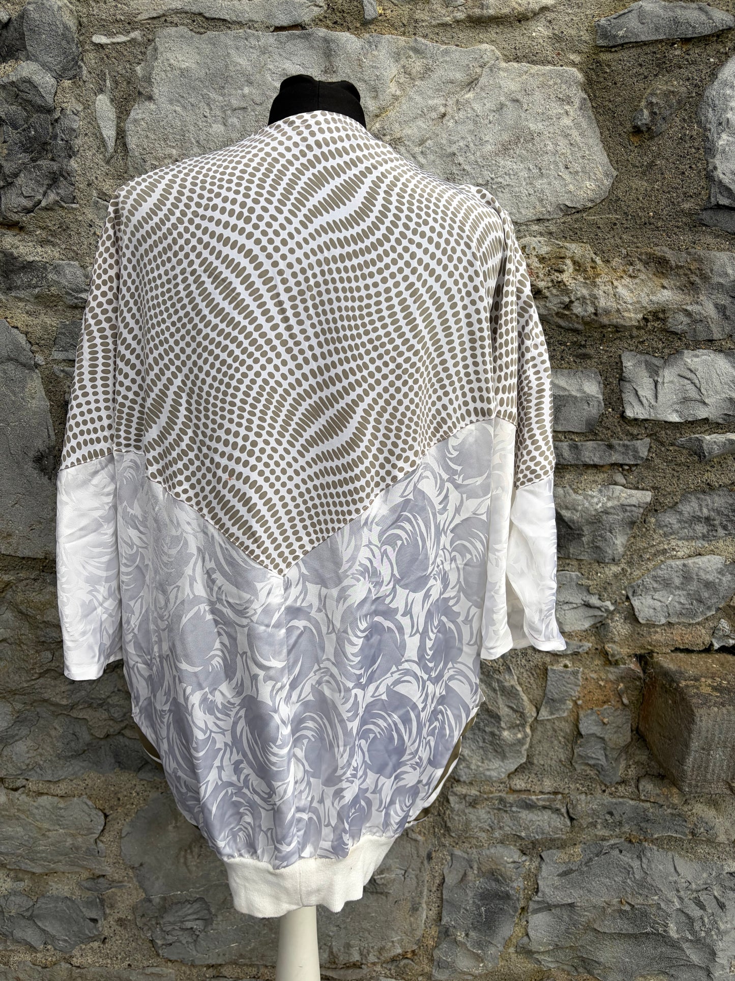 80s Beige&white kimono jacket uk 12-14