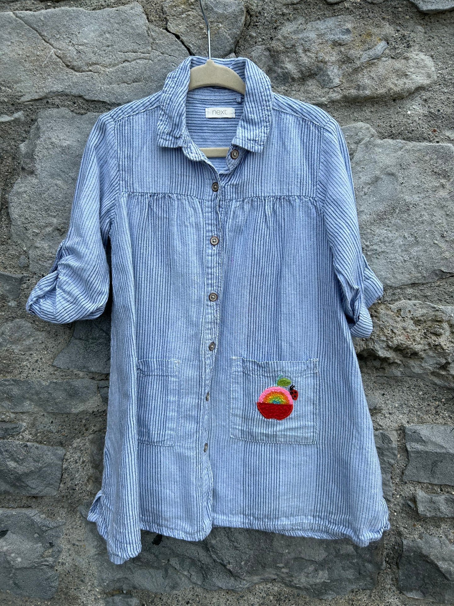 Blue stripy shirt dress 2-3y (92-98cm)