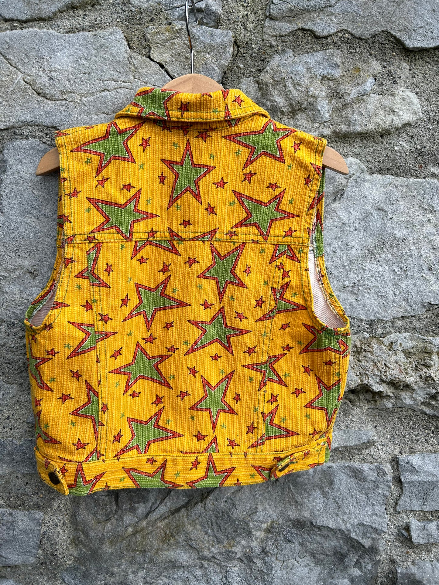 80s yellow stars gilet 3-4y (98-104cm)