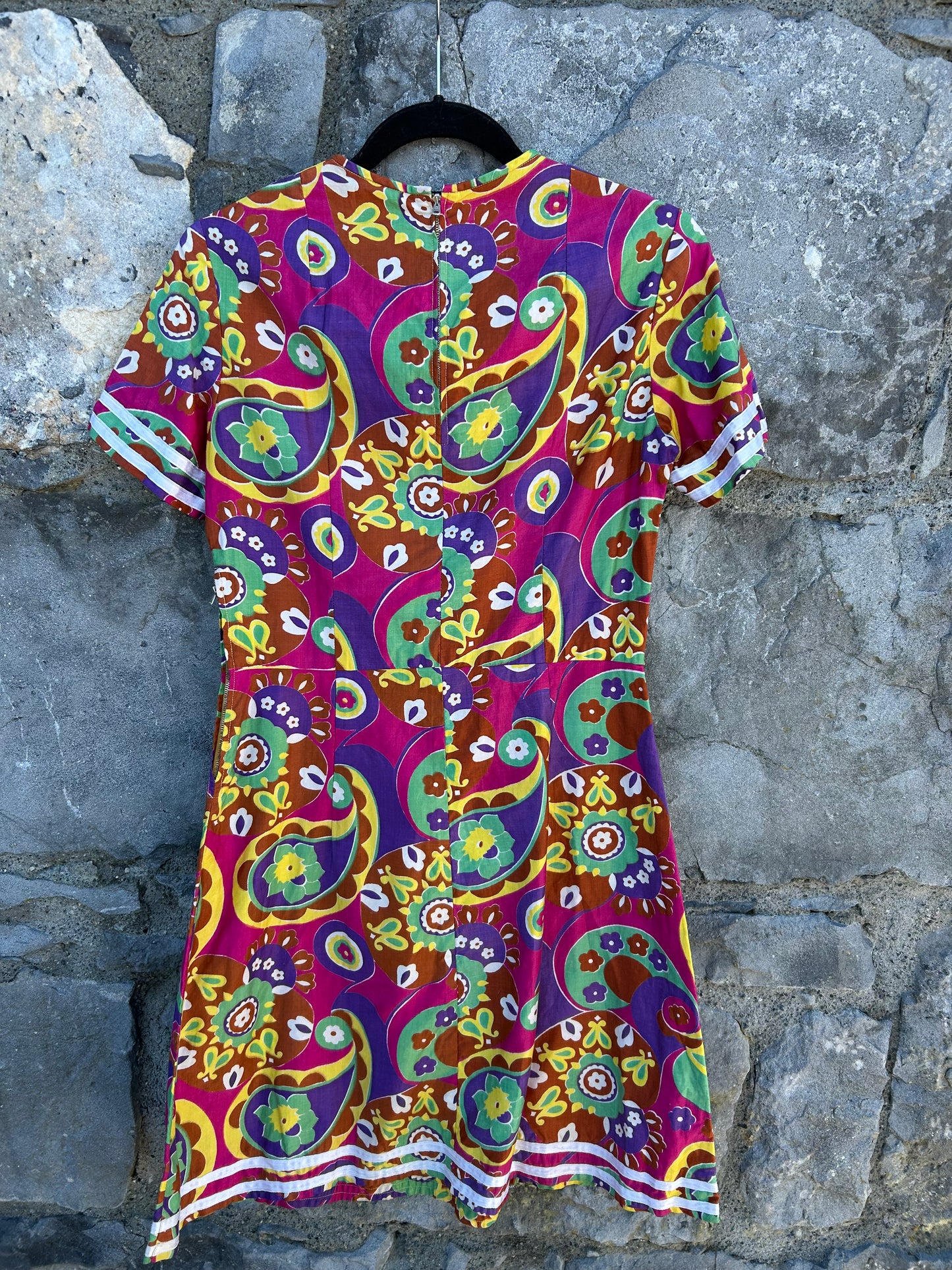 80s colourful floral dress uk 6-8