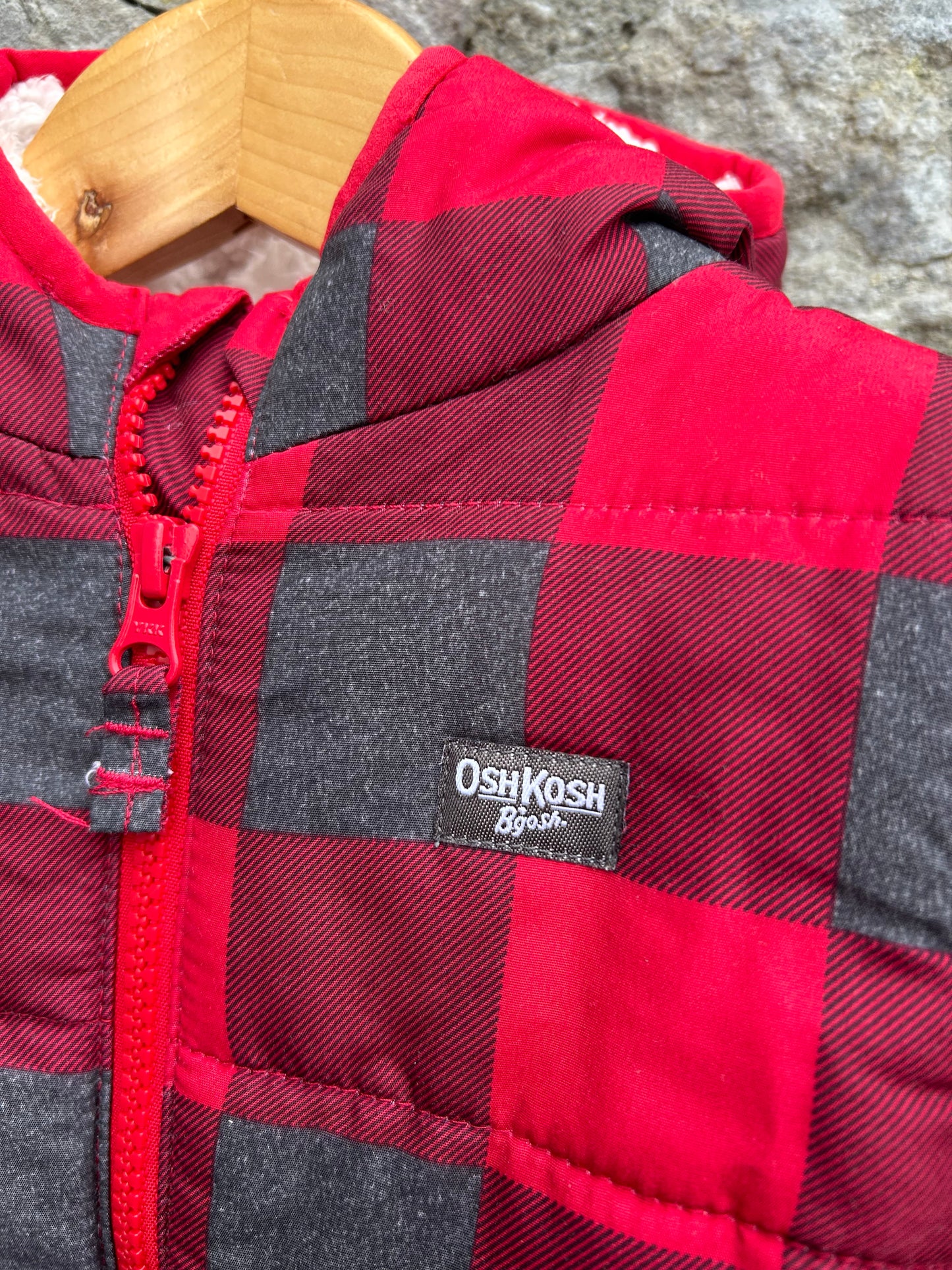 Red check winter suit 9-12m (74-80cm)