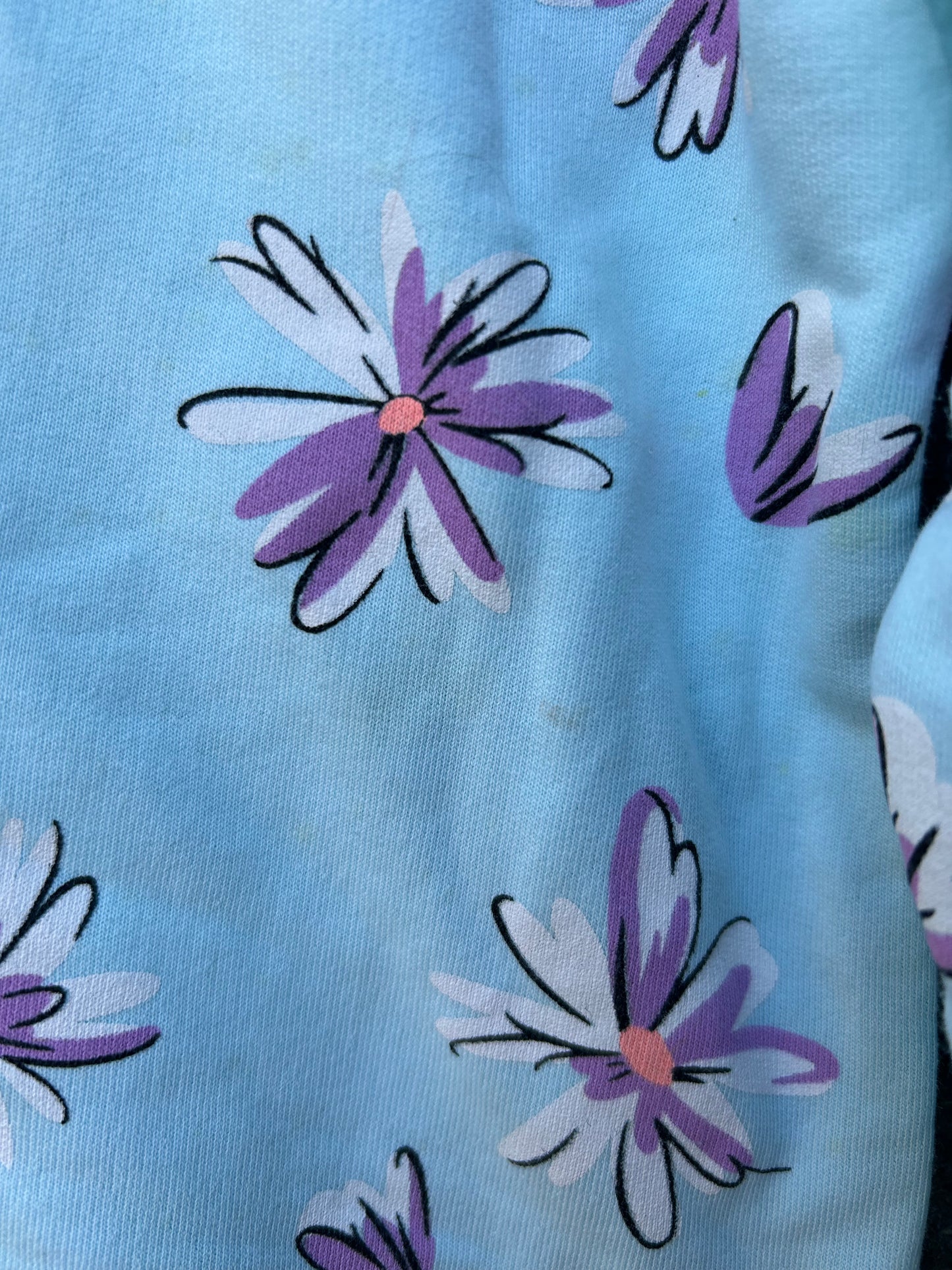 Floral baby blue sweatshirt 3-4y (98-104cm)