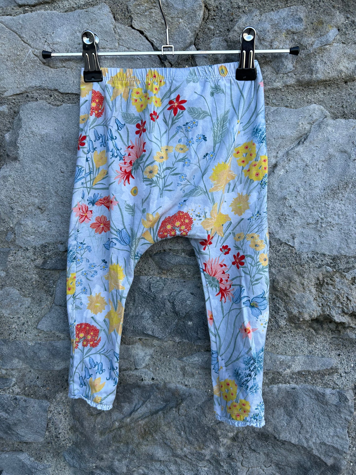 Spring flowers blue pants 12-18m (80-86cm)