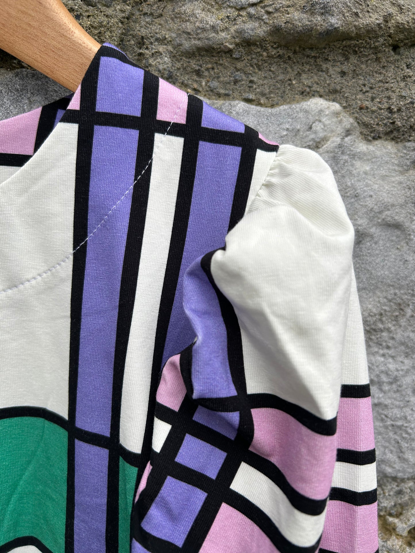 Purple lines puffy sleeves top 7-8y (122-128cm)