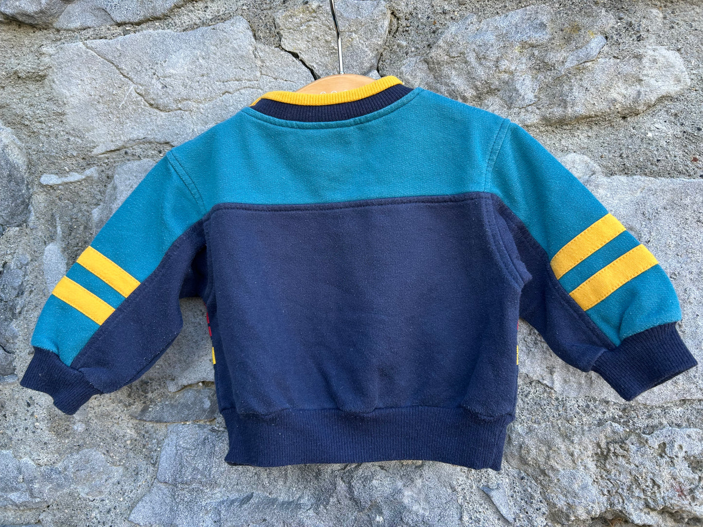 90s Baby Mickey teal&navy sweatshirt 3-6m (62-68cm)
