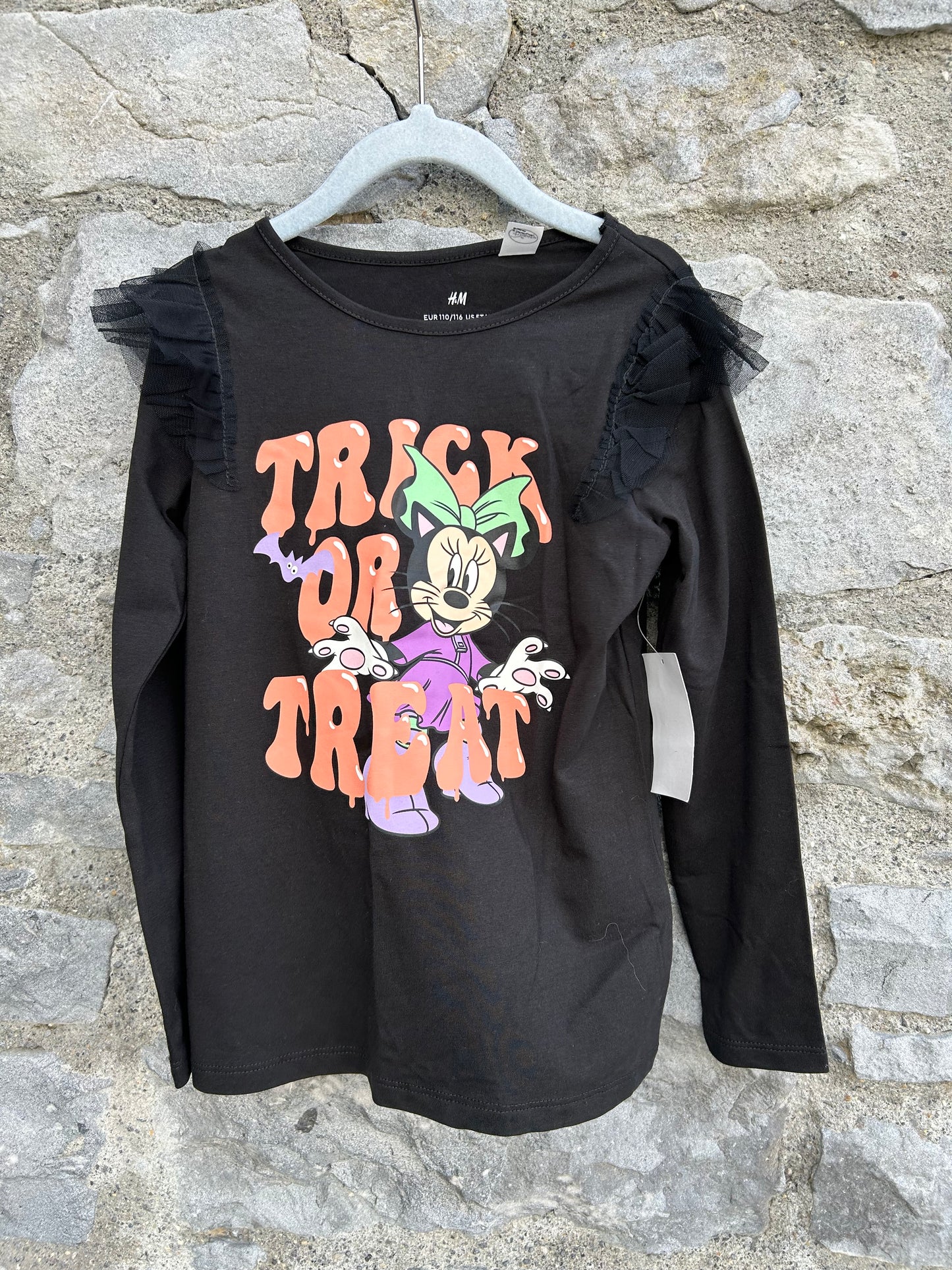 Trick or Treat Minnie black top 5-6y (110-116cm)