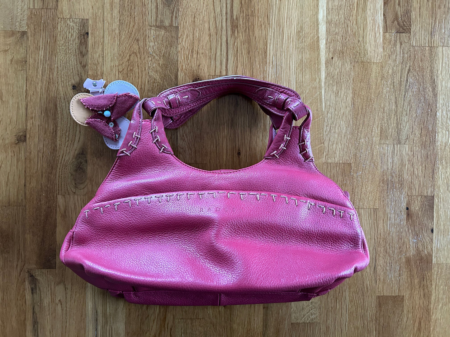 Rasberry Red leather handbag
