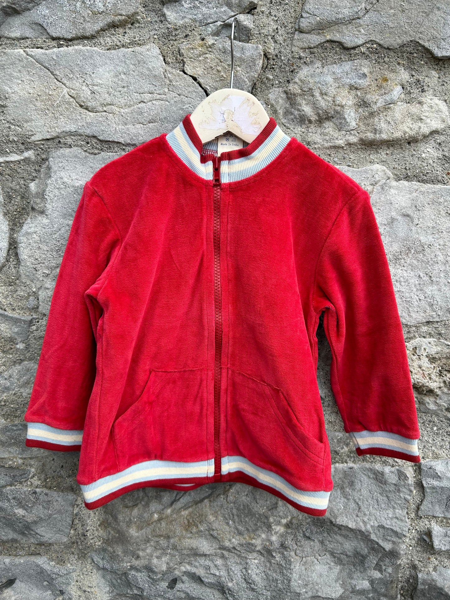 Red velour jacket 18-24m (86-92cm)