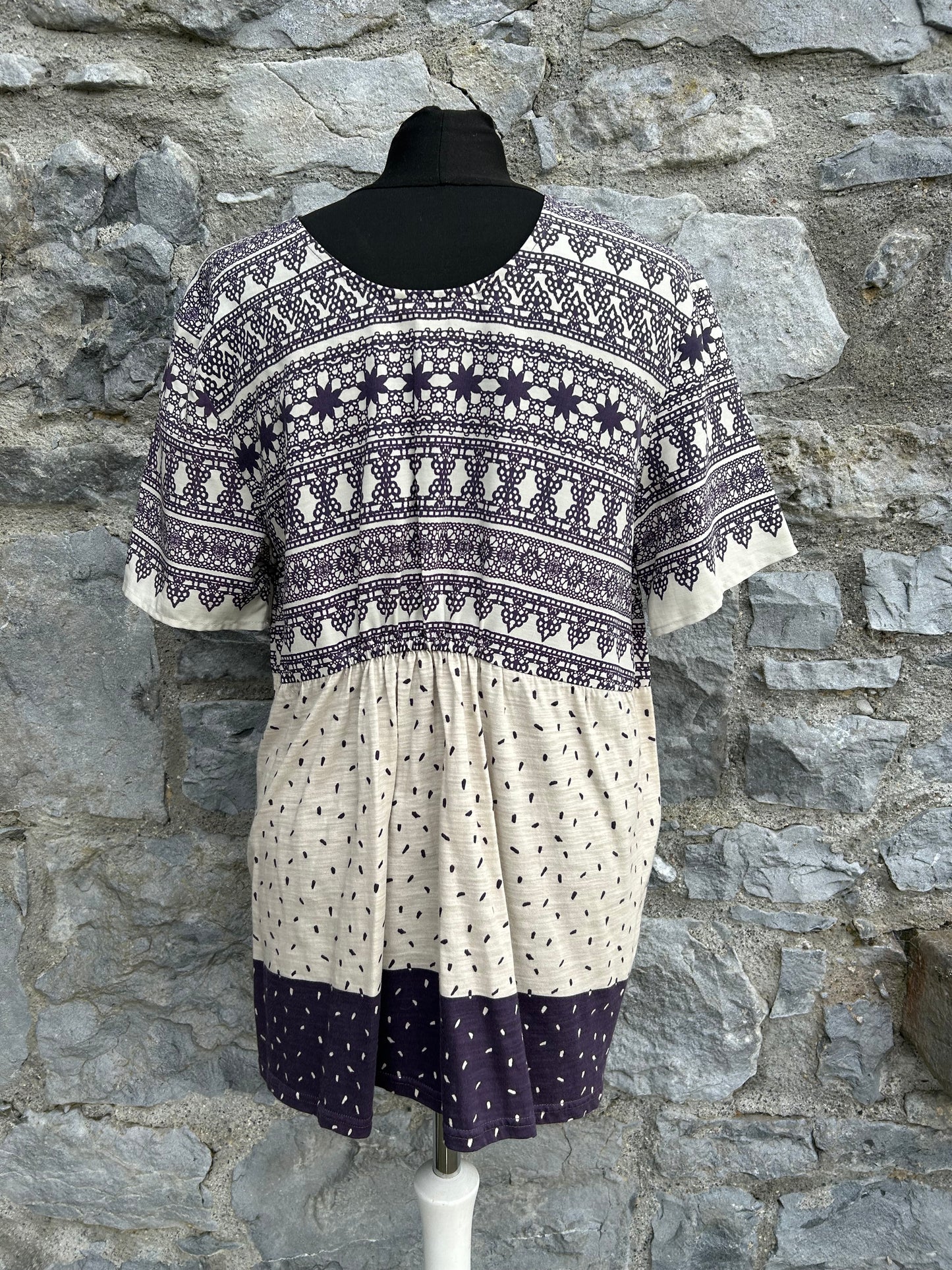 Geometric ivory tunic uk 12