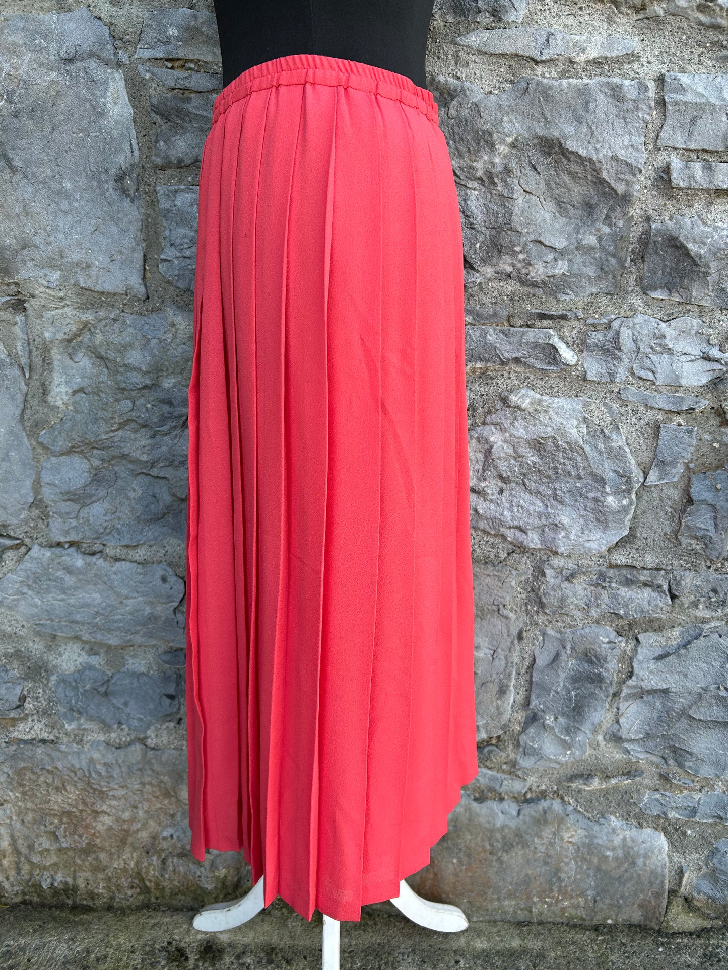 80s coral pleated skirt uk 8-10