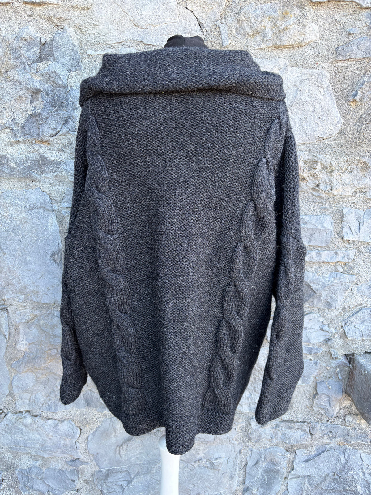 Dark grey chunky knit oversized jumper Medium