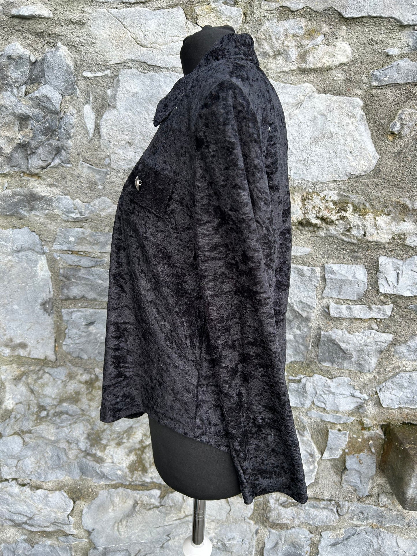 90s black velvet top uk 12