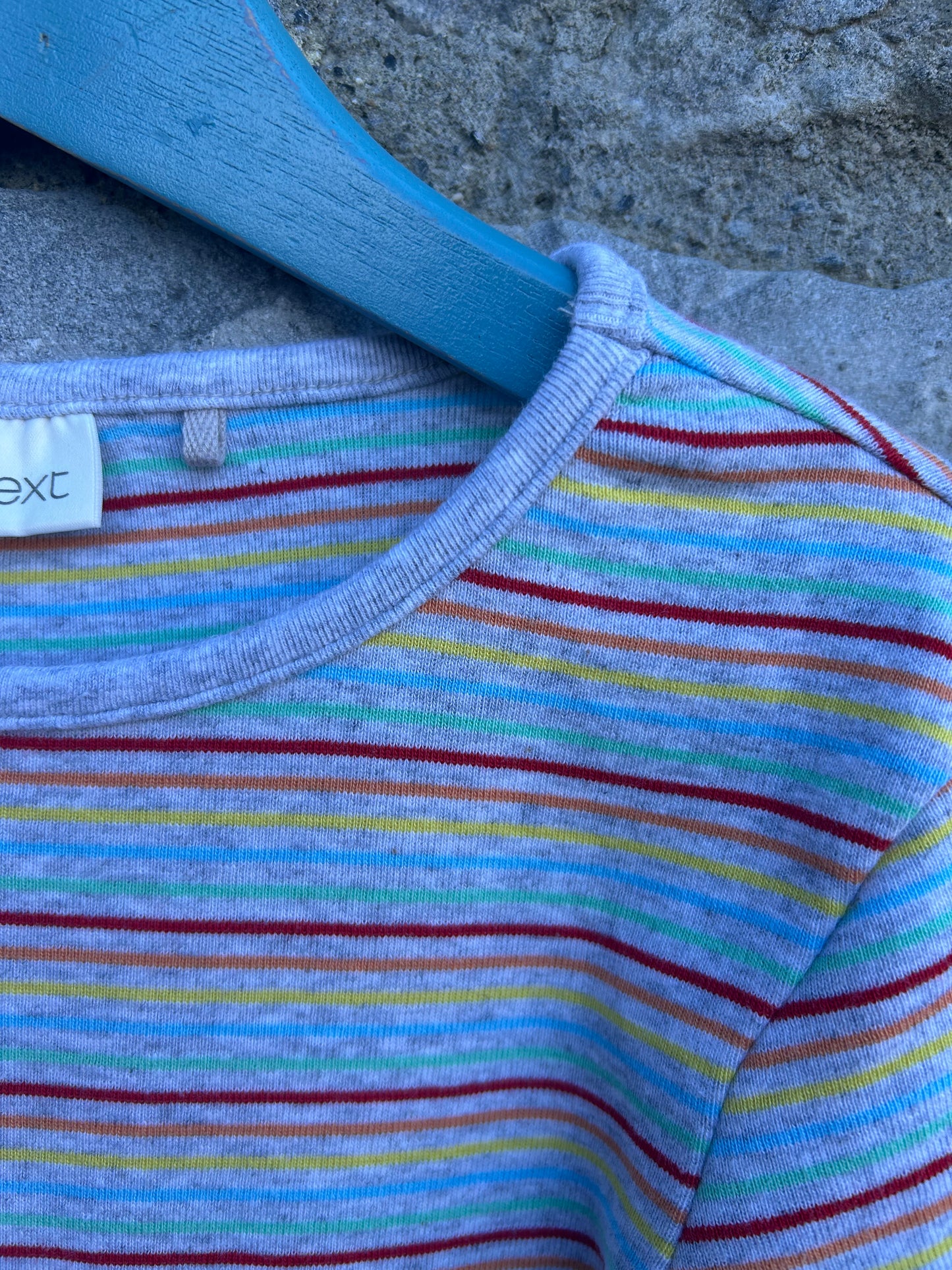 Grey rainbow stripes tunic 7y (122cm)
