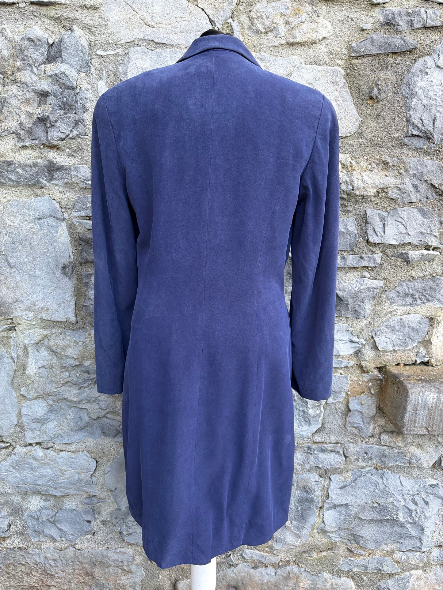 90s silk navy coat uk 10-12