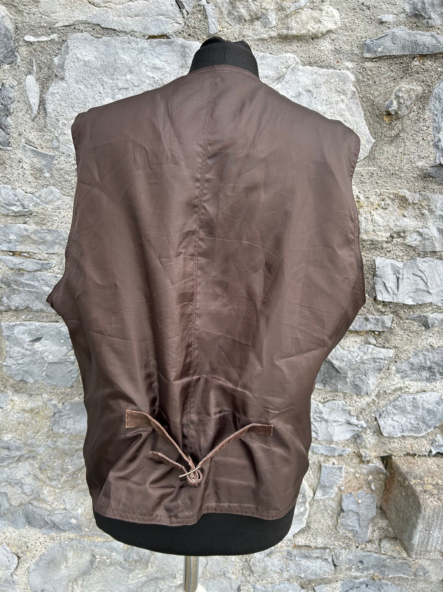 90s brown suede waistcoat Large