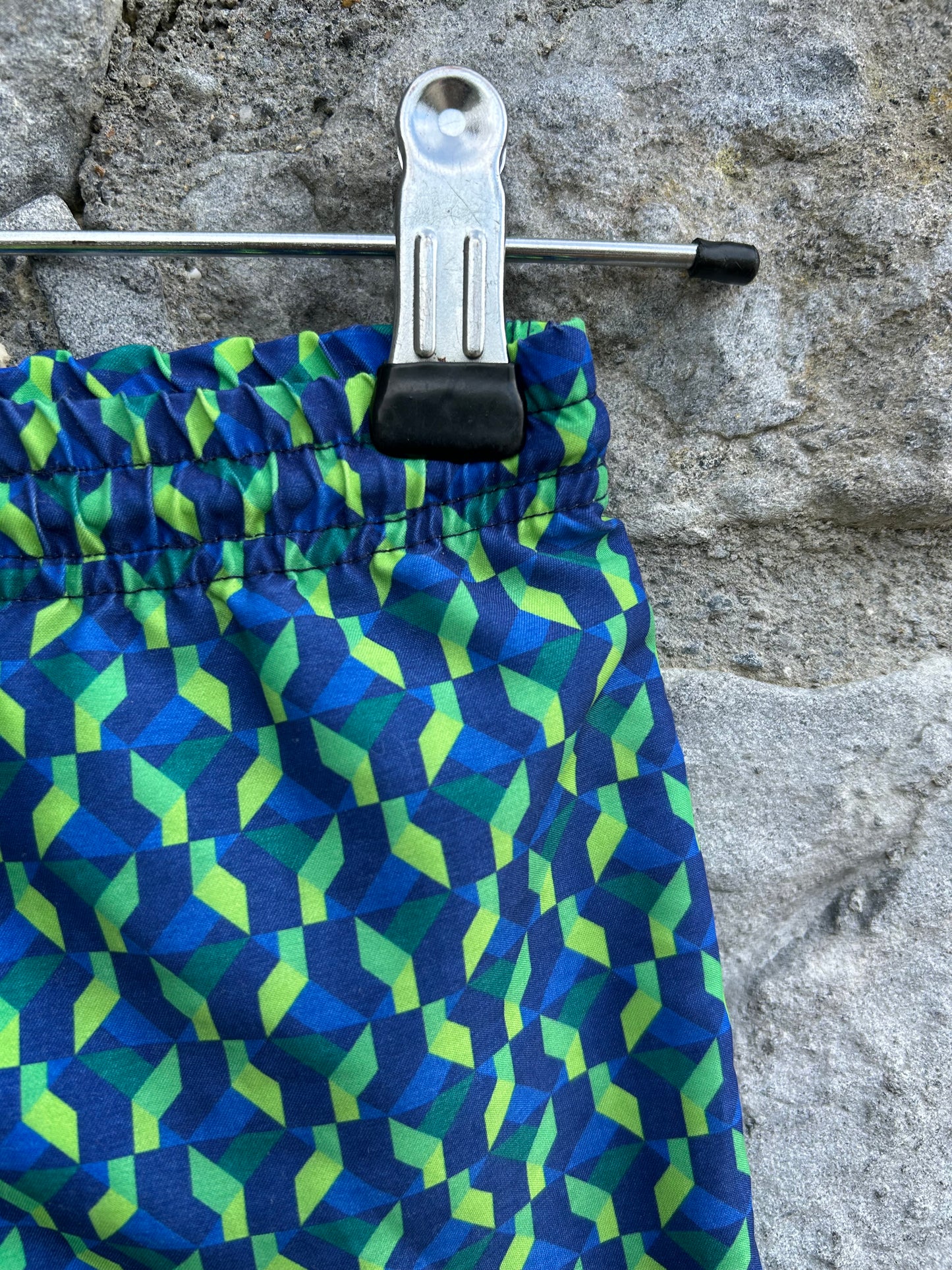 Green geometric swim shorts 3y (98cm)