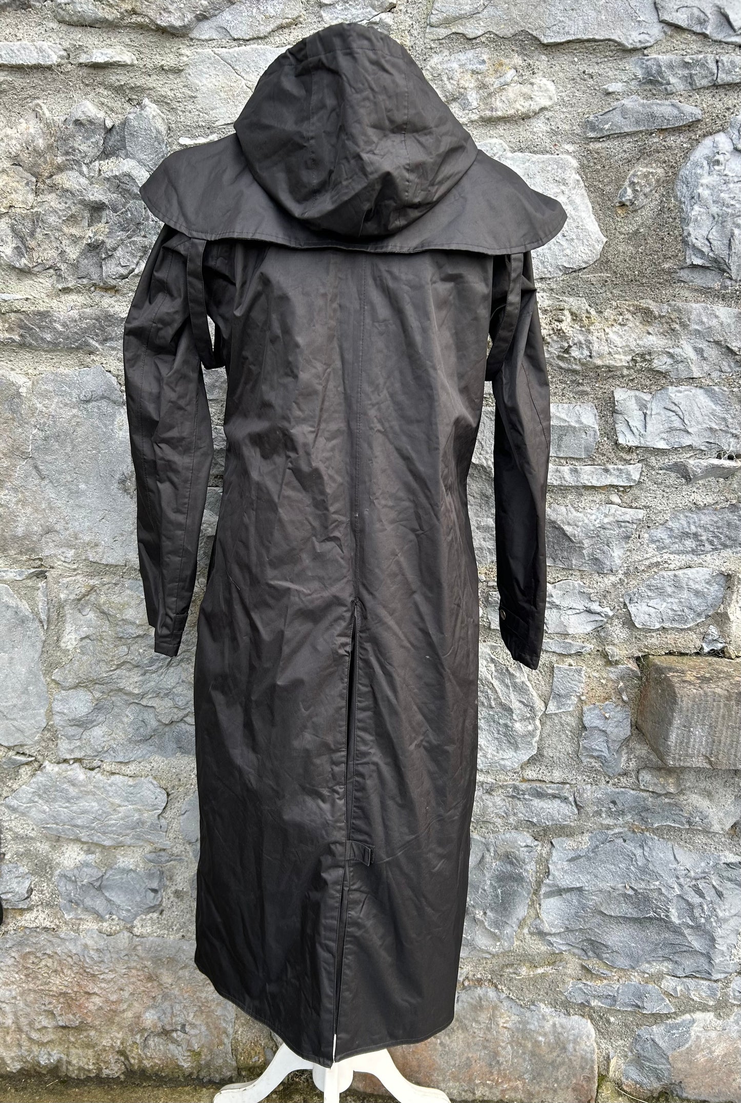 Outback Black full length raincoat uk 10