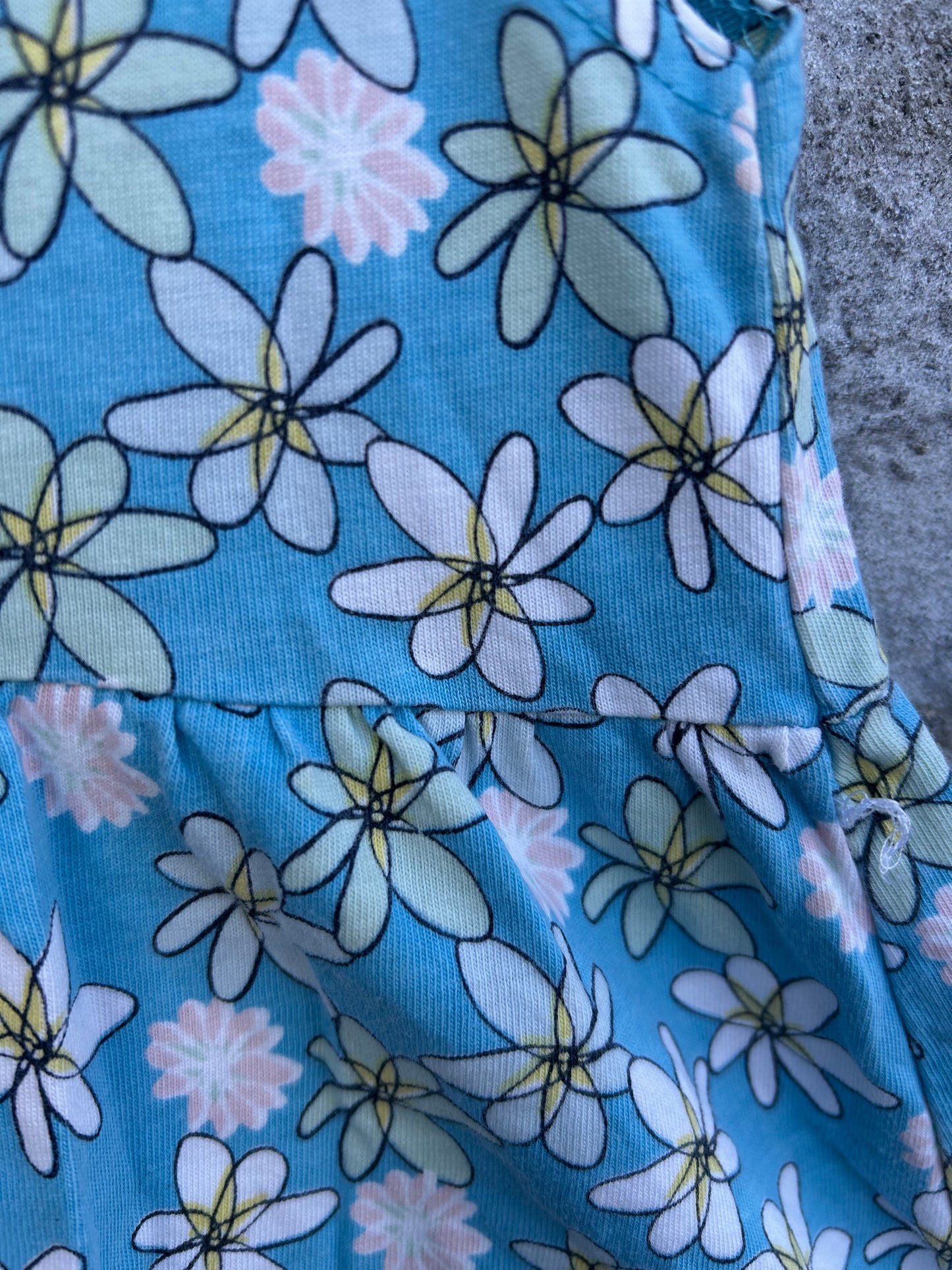 Y2K blue flowers dress 2-3y (92-98cm)