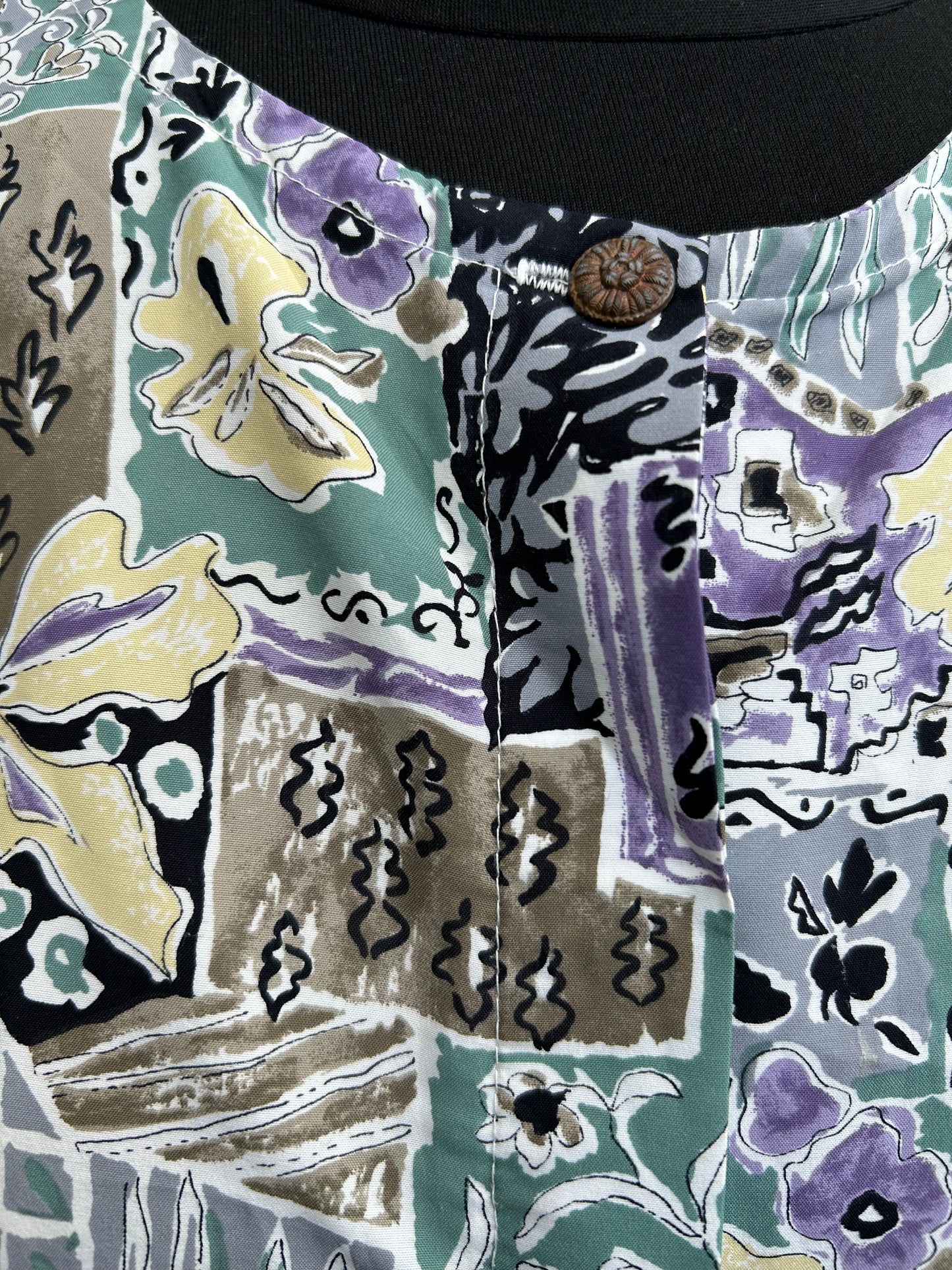 80s abstract patchwork top uk 14
