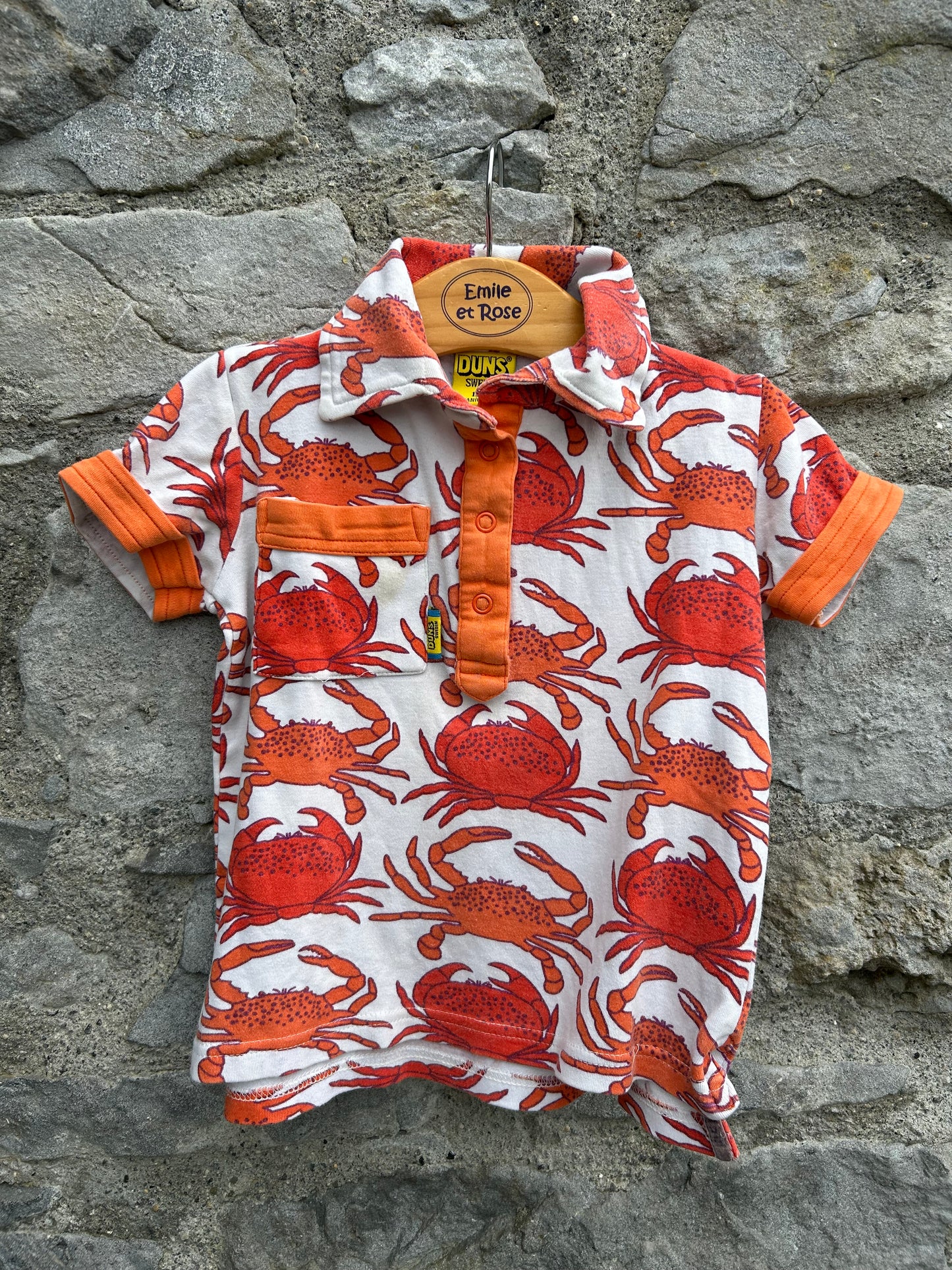 Red crabs polo top 12-18m (80-86cm)