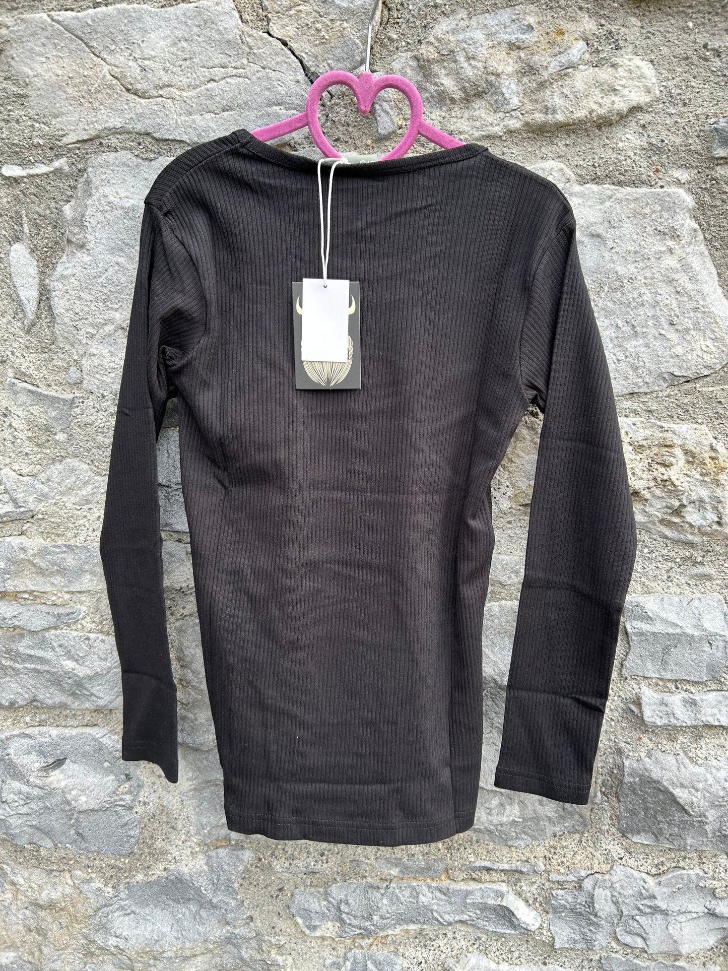 Black ribbed top 6-7y (116-122cm)
