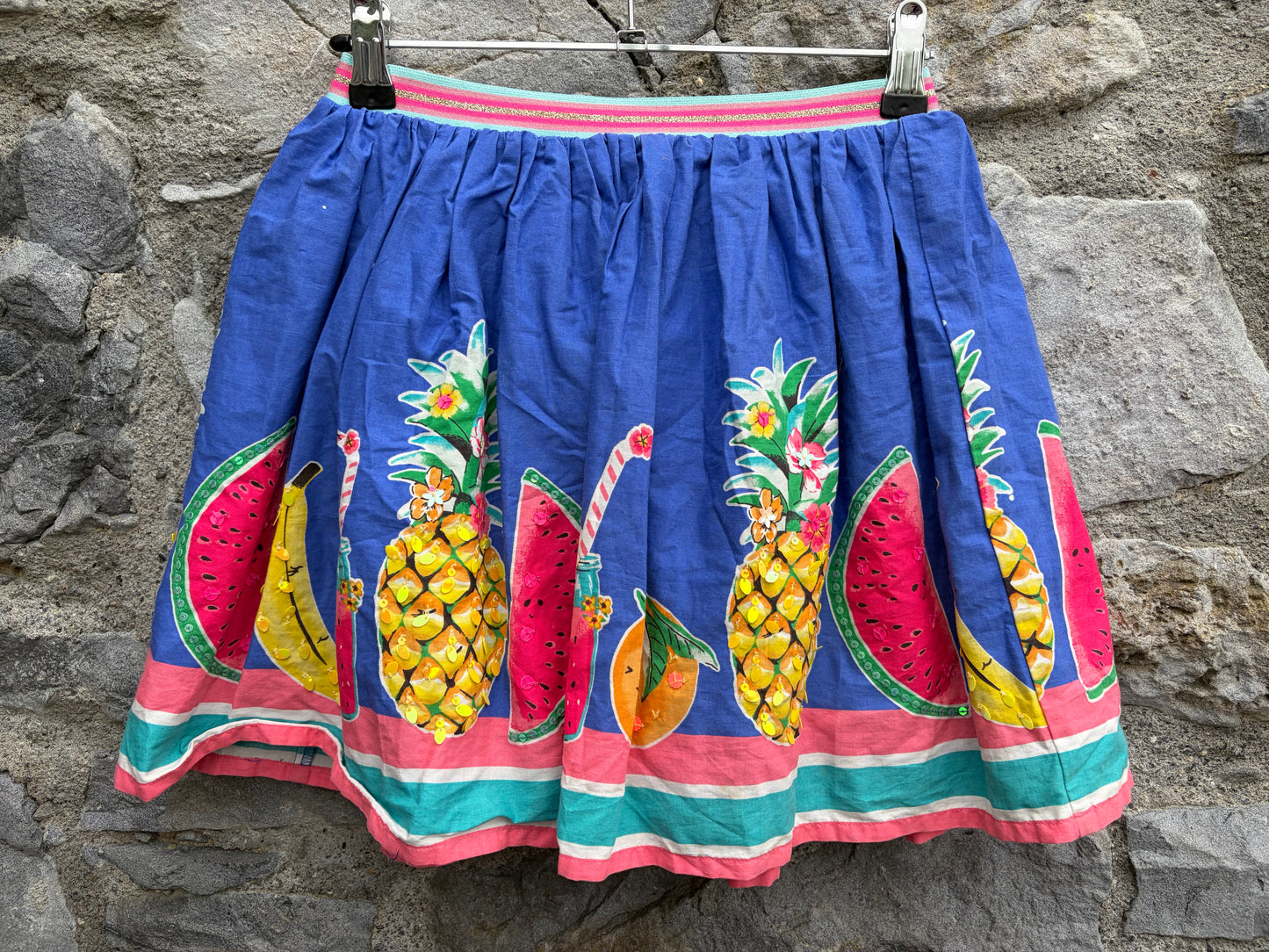 Tropical fruit blue skirt 9-10y (134-140cm)