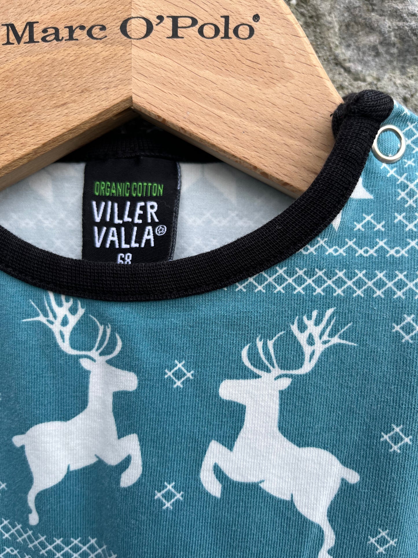 Christmas print blue skater dress 6m (68cm)