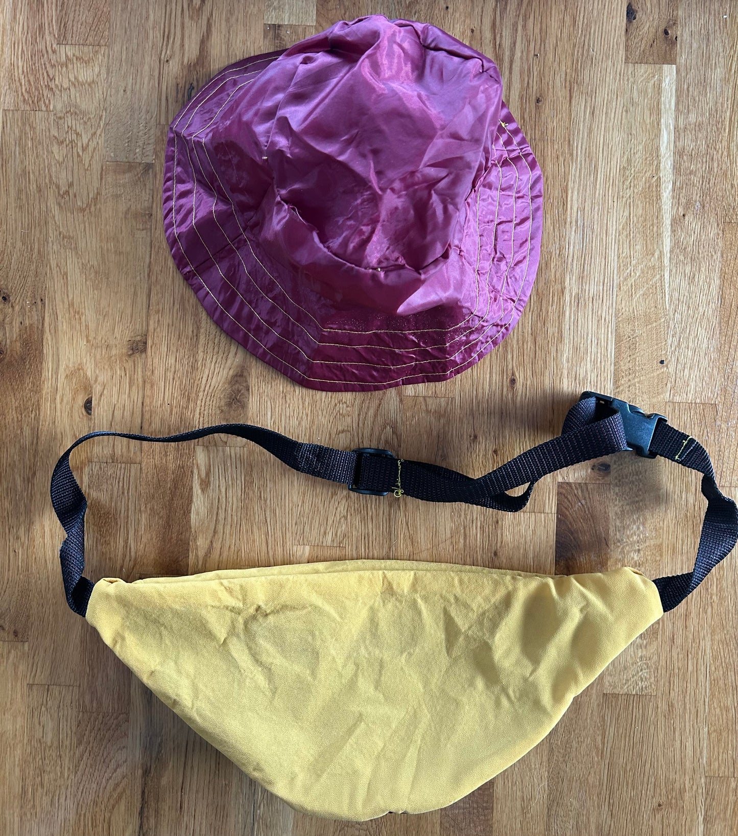 Maroon&yellow adult hat&bag