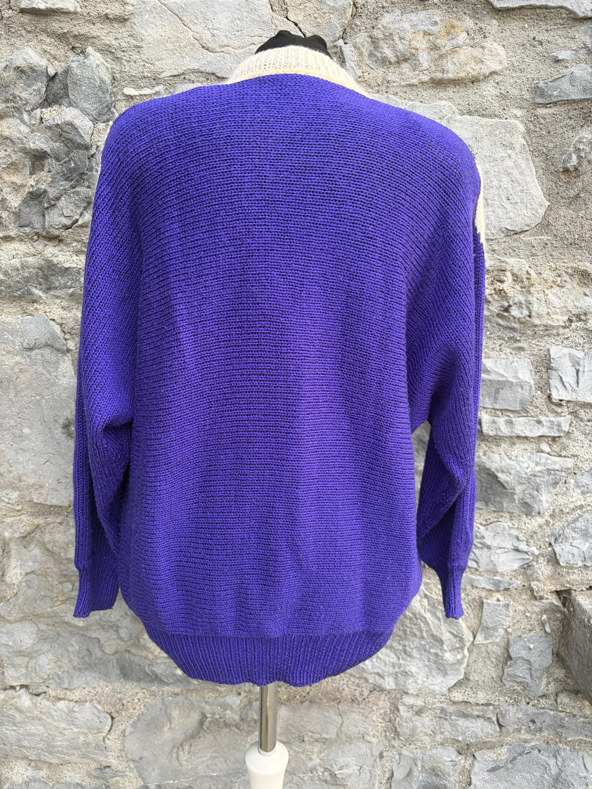 80s purple zigzag pattern jumper uk 12-14