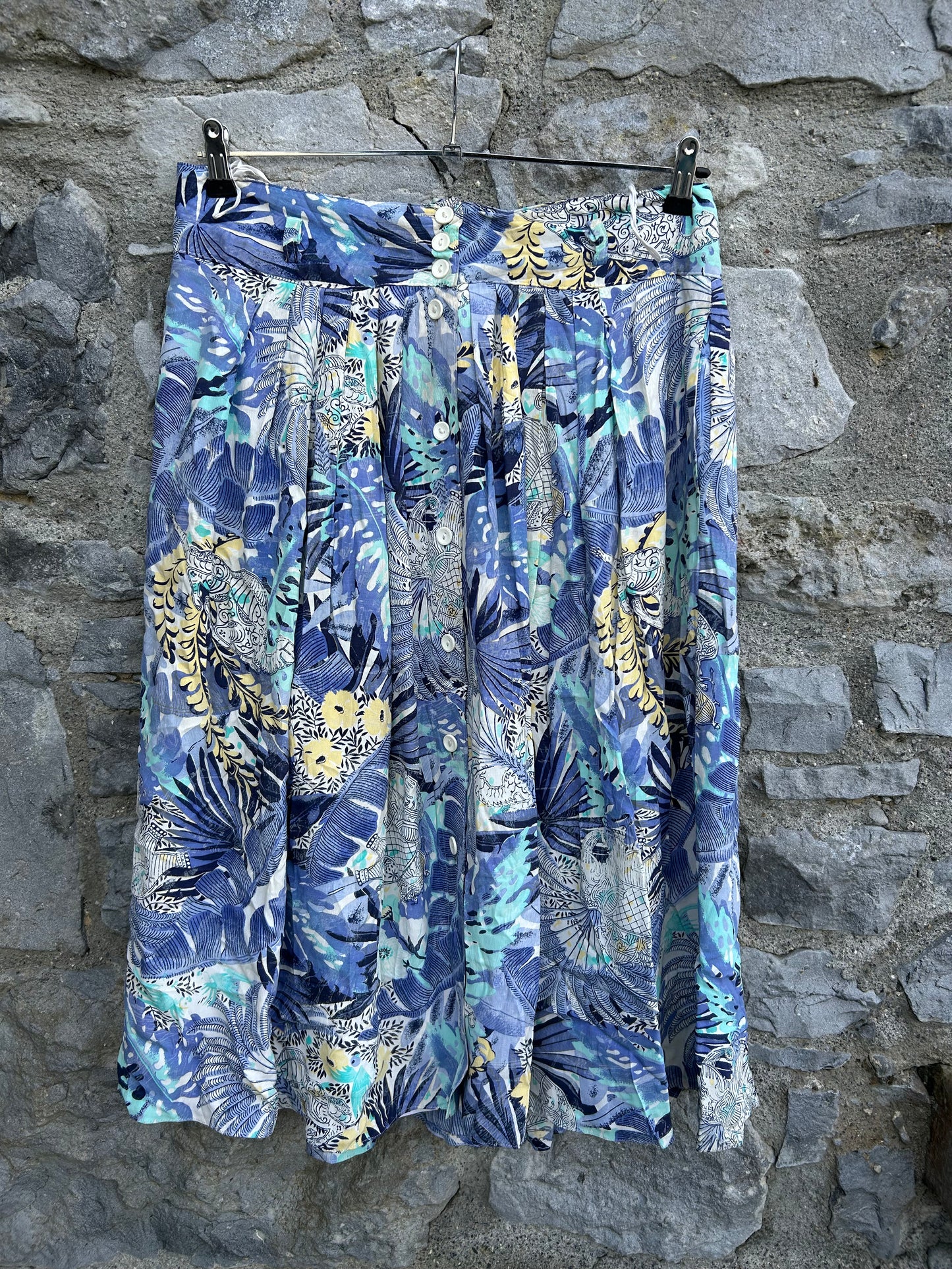 90s blue floral skirt uk 16