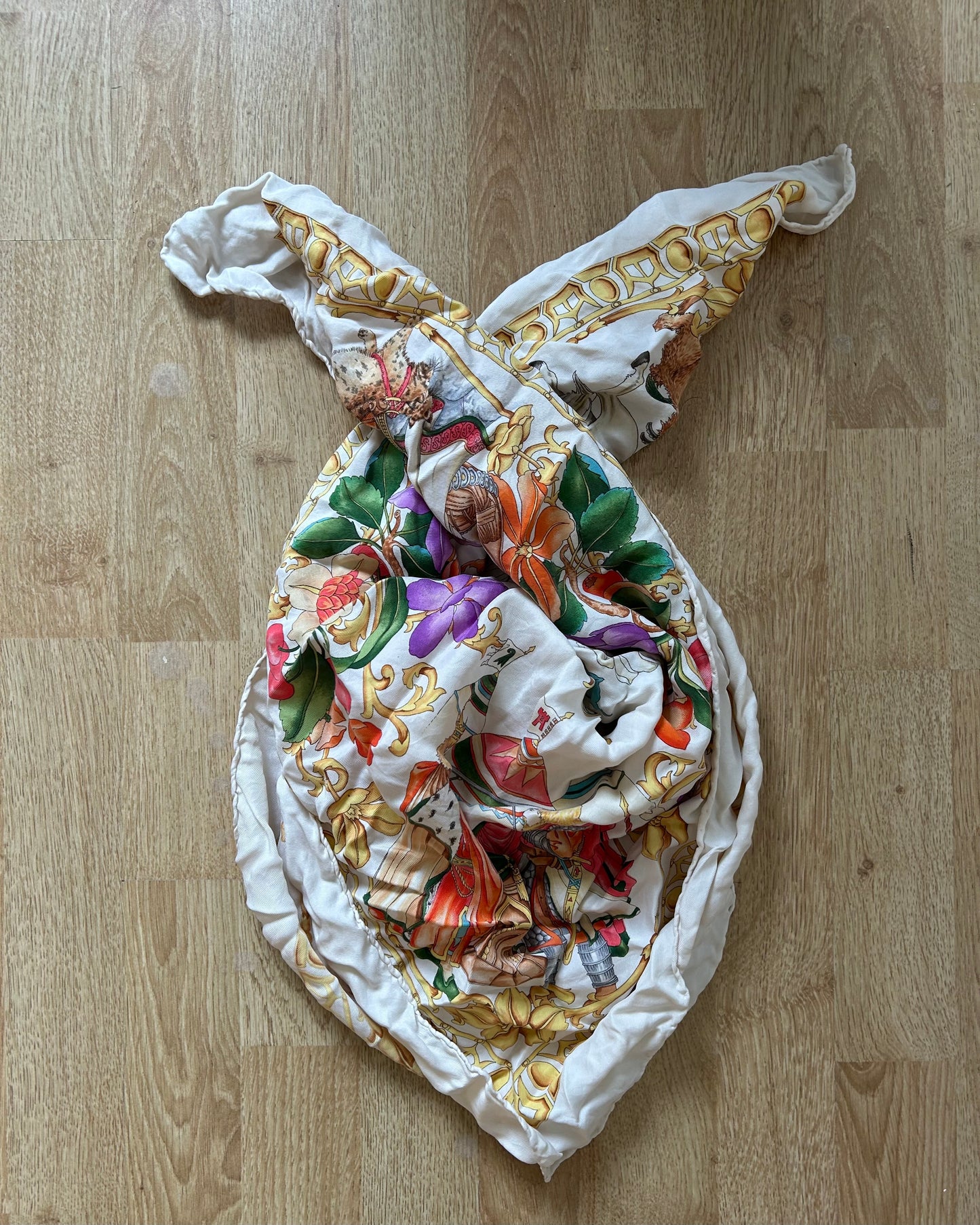 White floral scarf