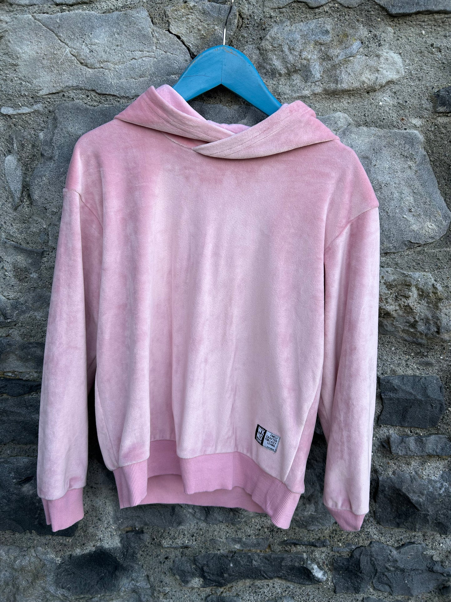 Pink velvet hoodie 9-10y (134-140cm)