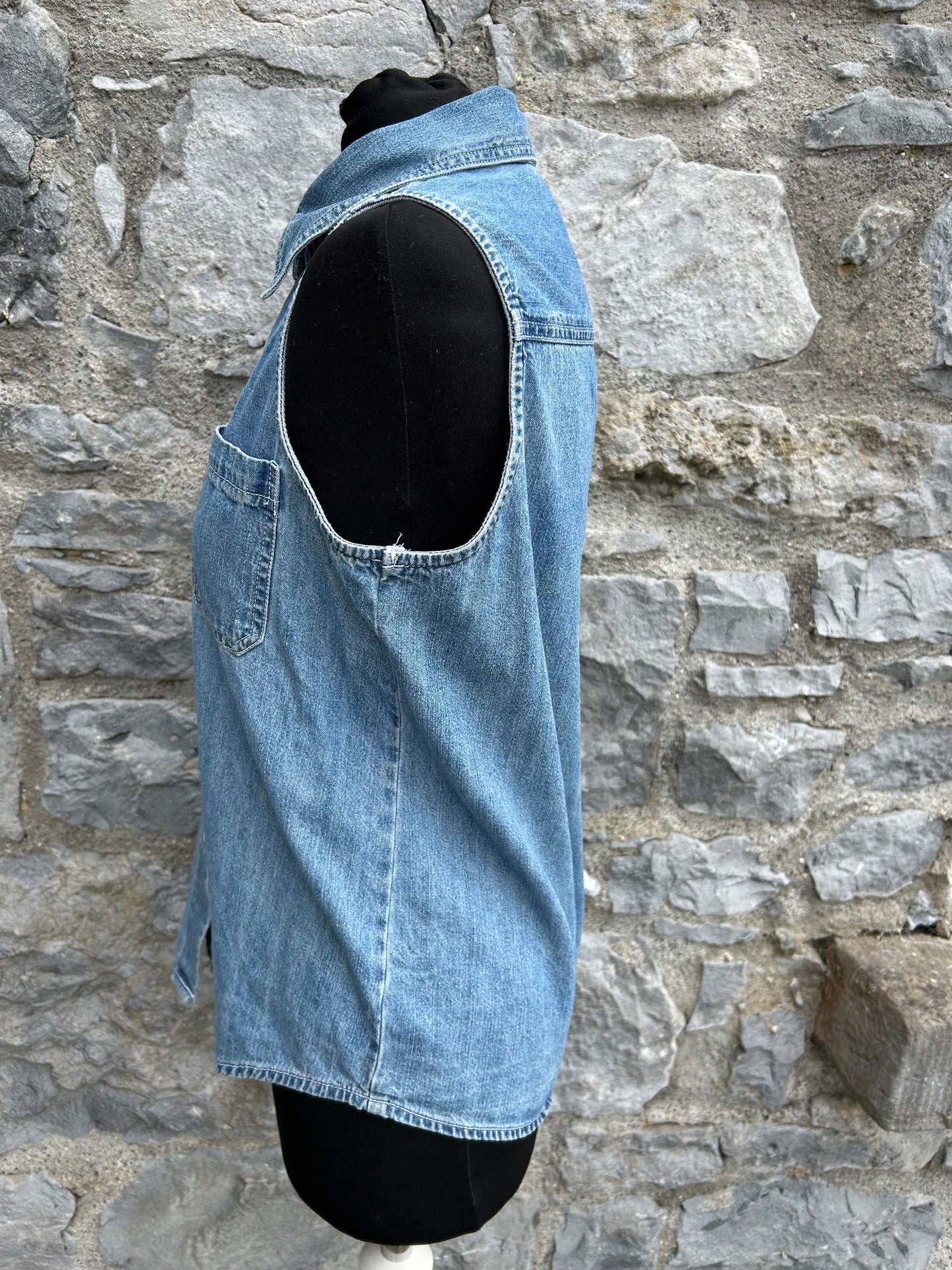 90s denim sleeveless shirt uk 6-8