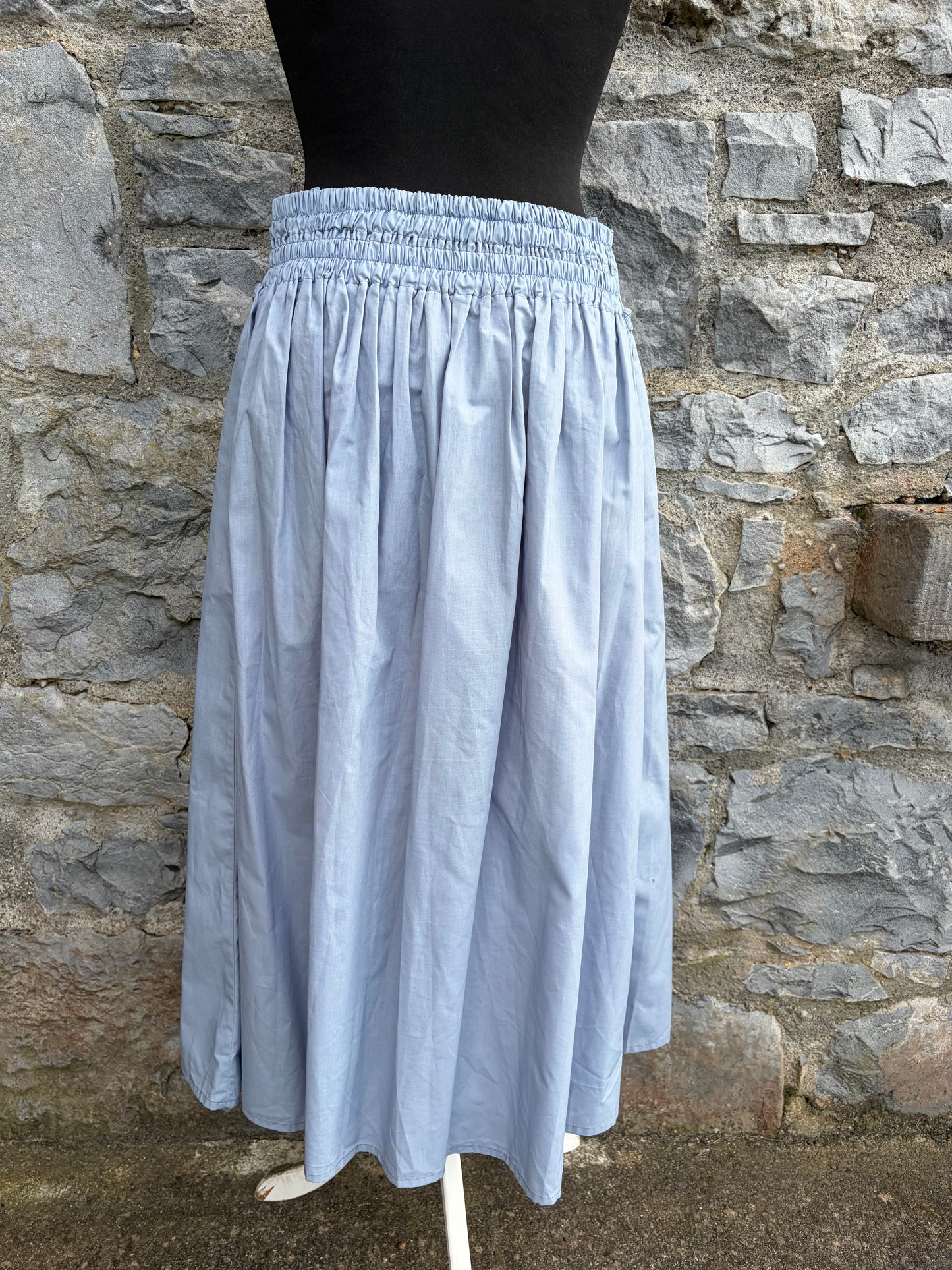 80s light blue midi skirt uk 8-10