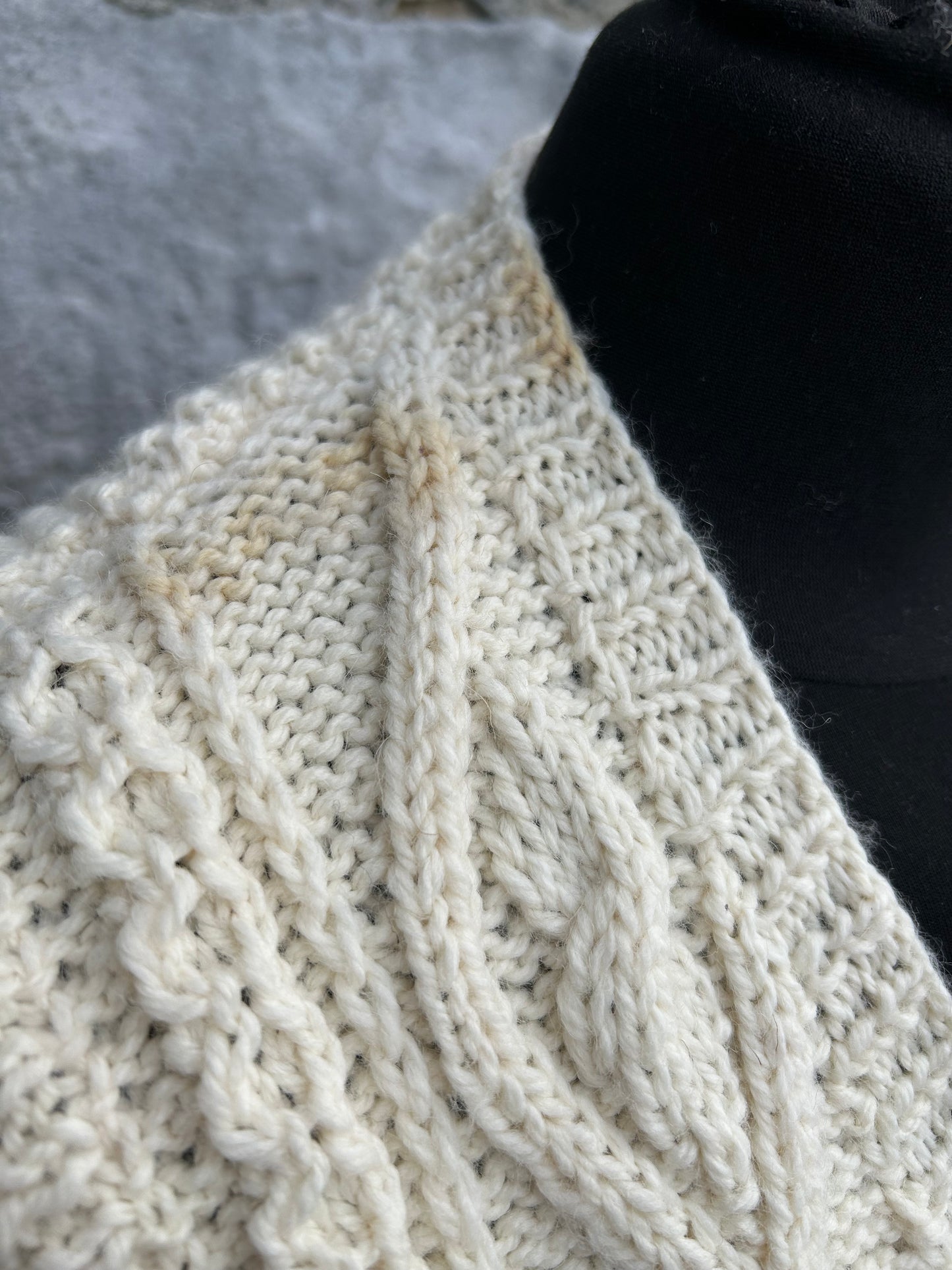 Cream Aran style gilet uk 8