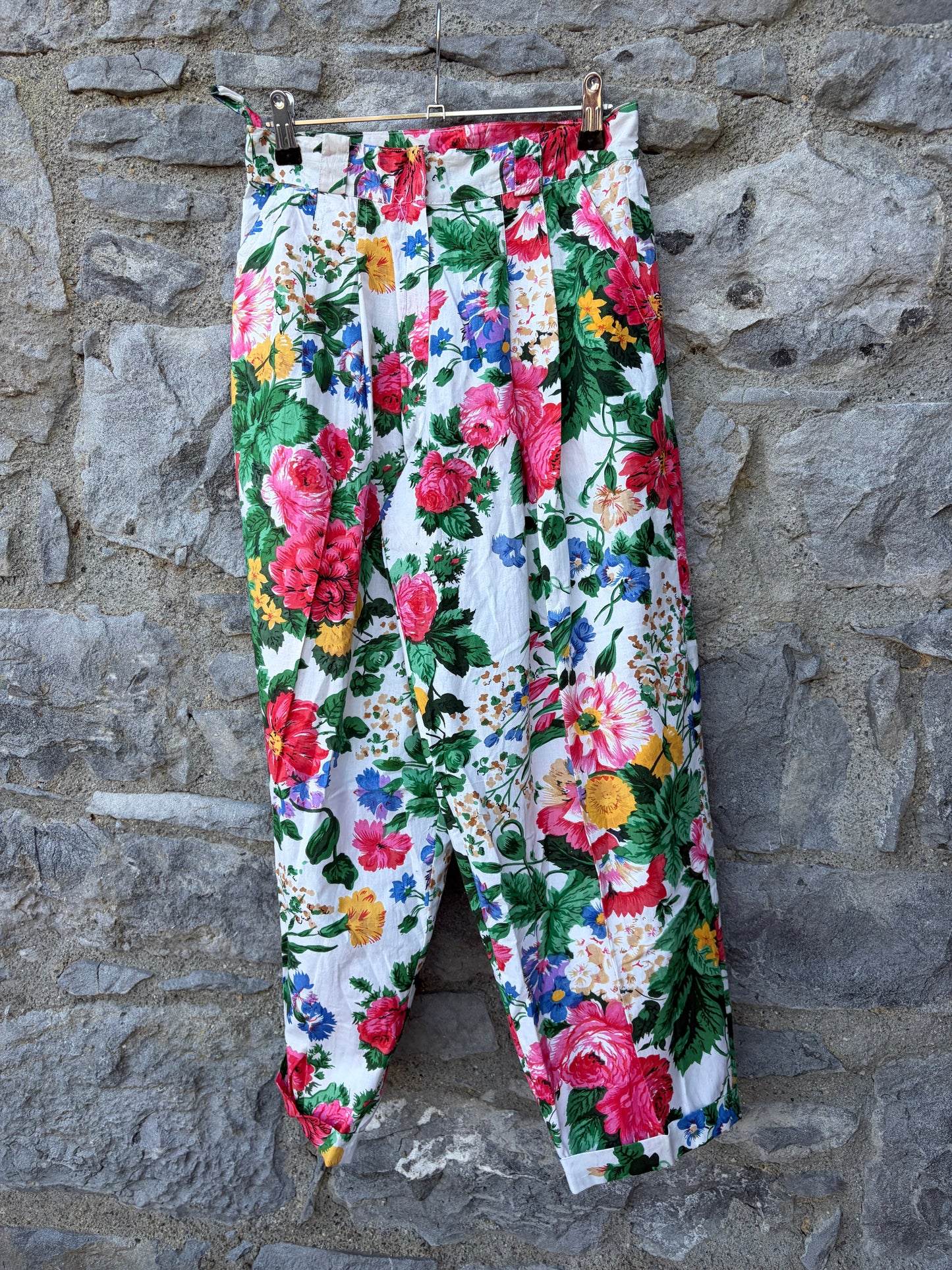 80s tropical flowers pants uk 6-8