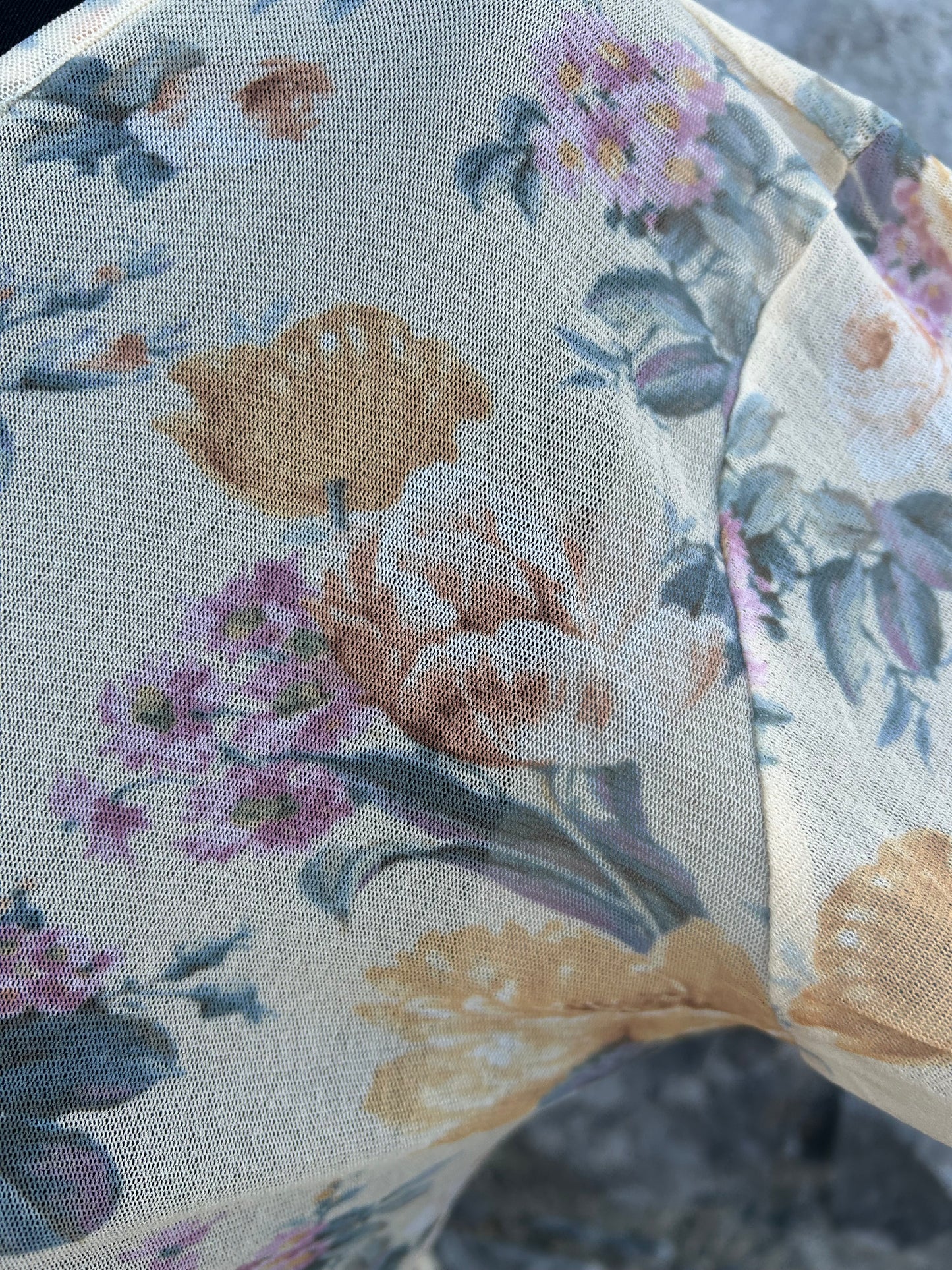 90s floral sheer top uk 12