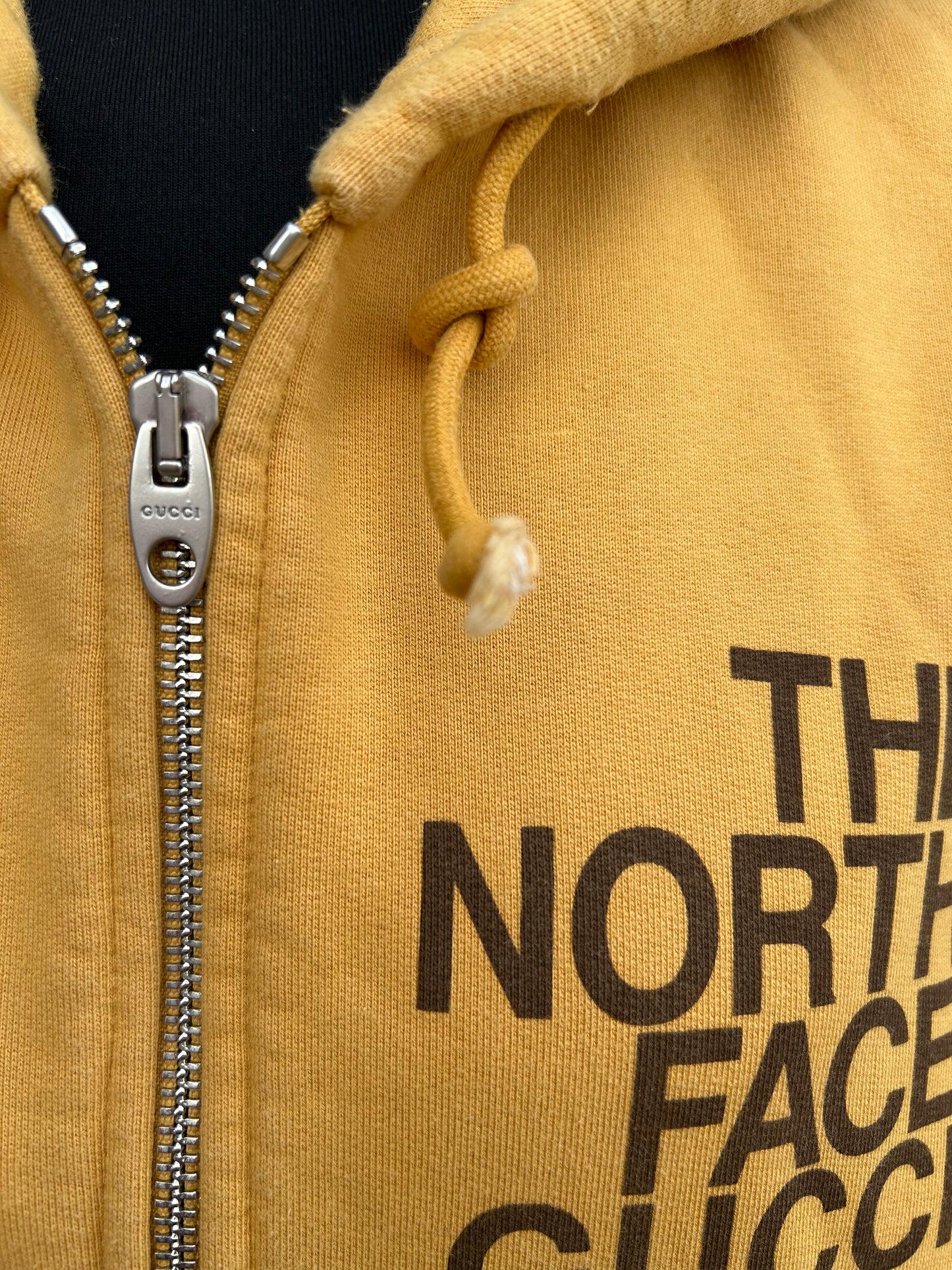 The North Face x Gucci Web Print Cotton Sweatshirt 'Yellow' Medium