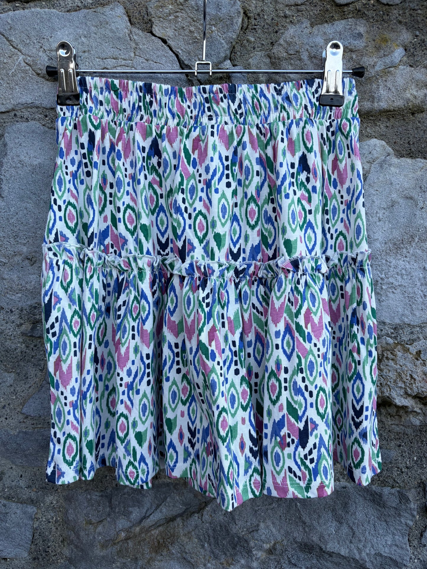 Colourful geometric tiered skirt 8-9y (128-134cm)