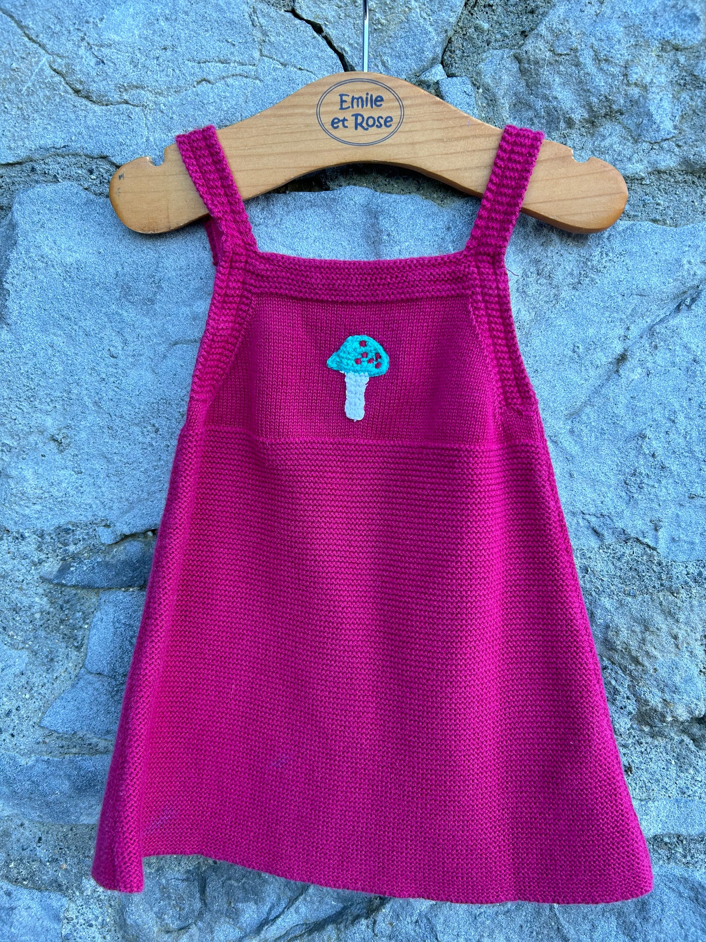 Mushroom pink pinafore 3-6m (62-68cm)