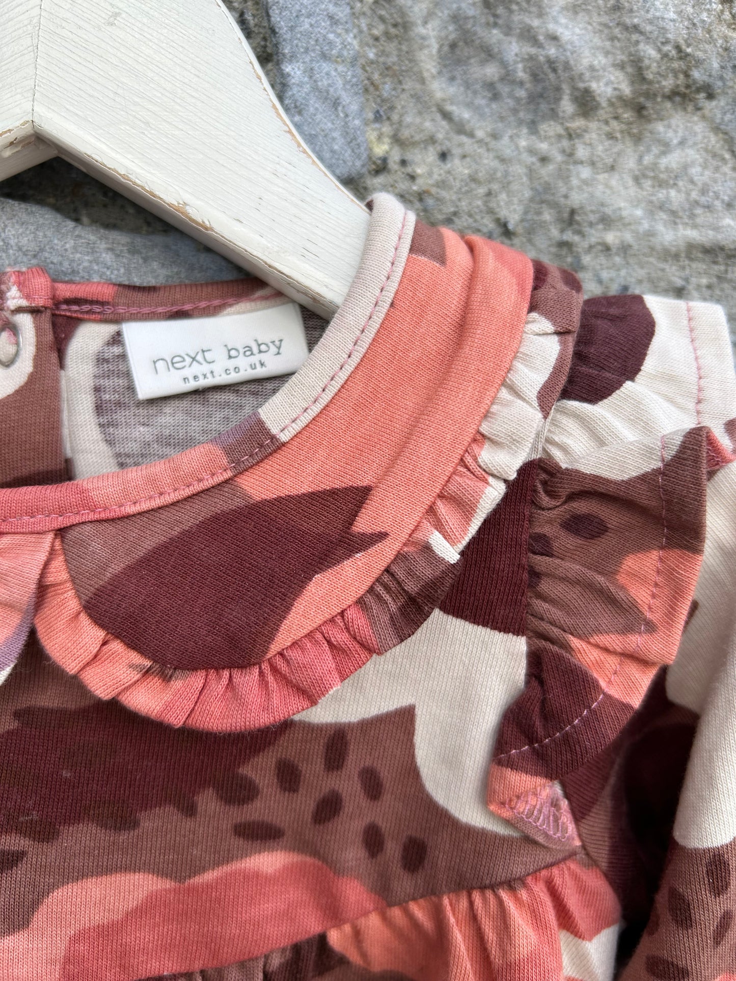Pink& brown flowers dress 3-6m (62-68cm)